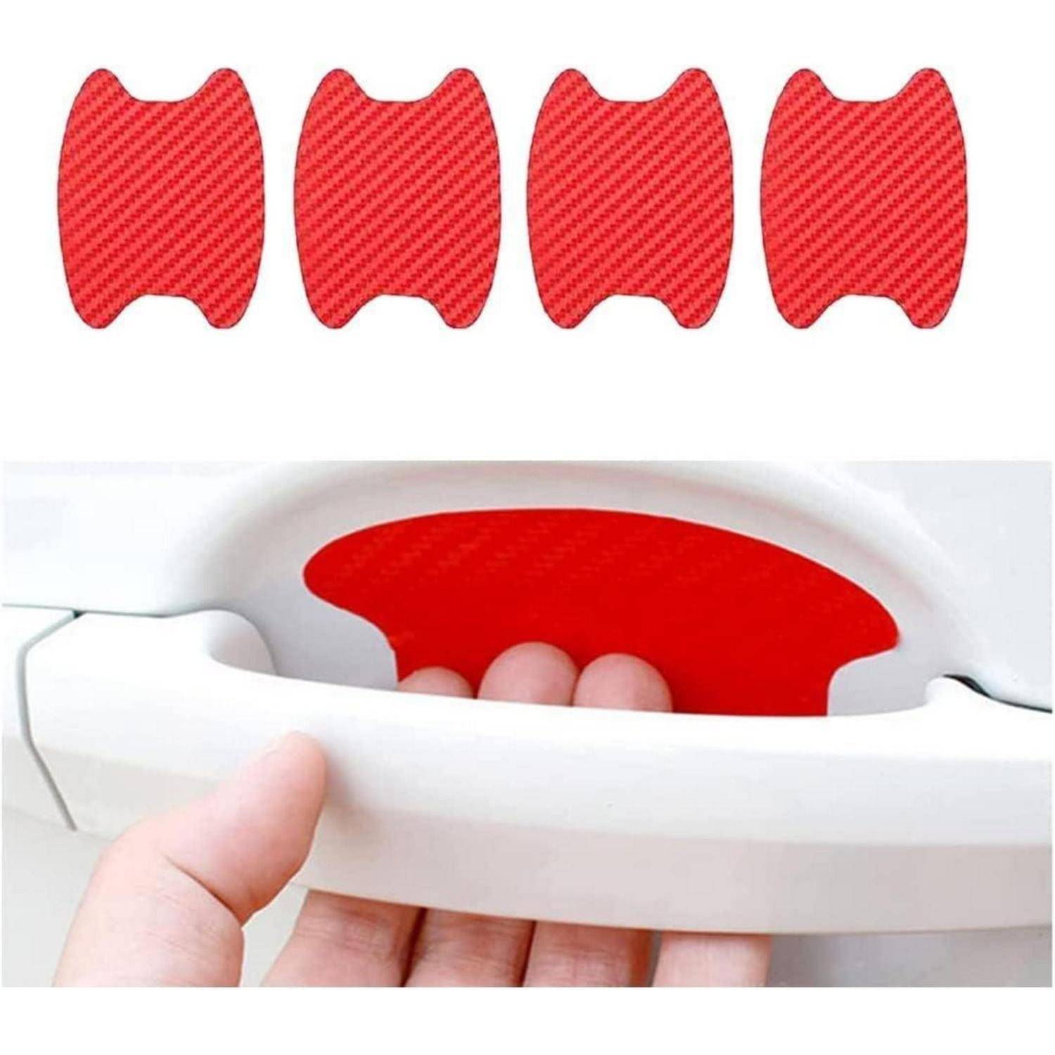 Schutzfolie Carbon Fiber Autofolie 4PCS Autoaufkleber Rot
