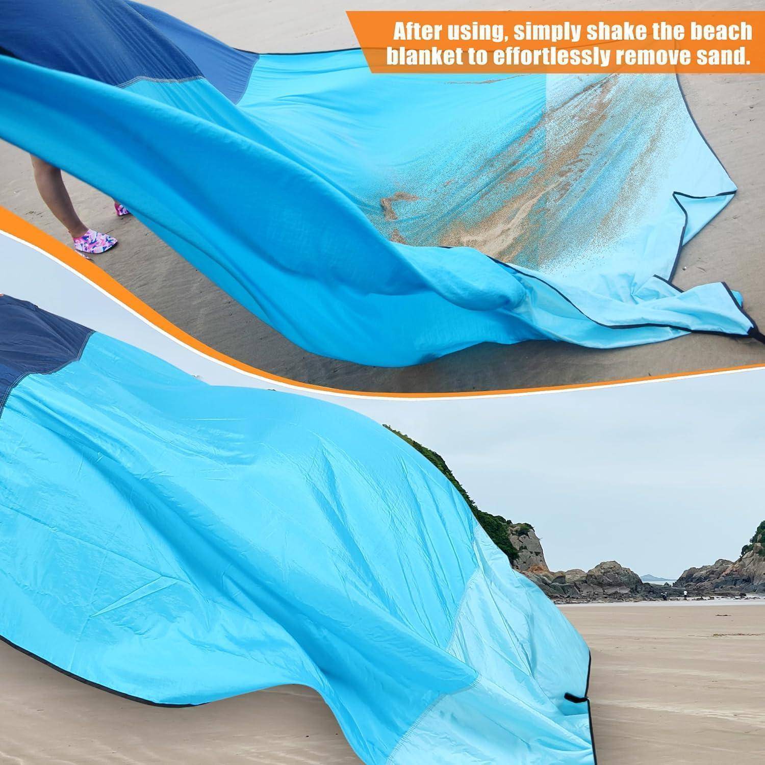 Nach der Verwendung einfach die Stranddecke ausschütteln, um mühelos Sand zu entfernen.
