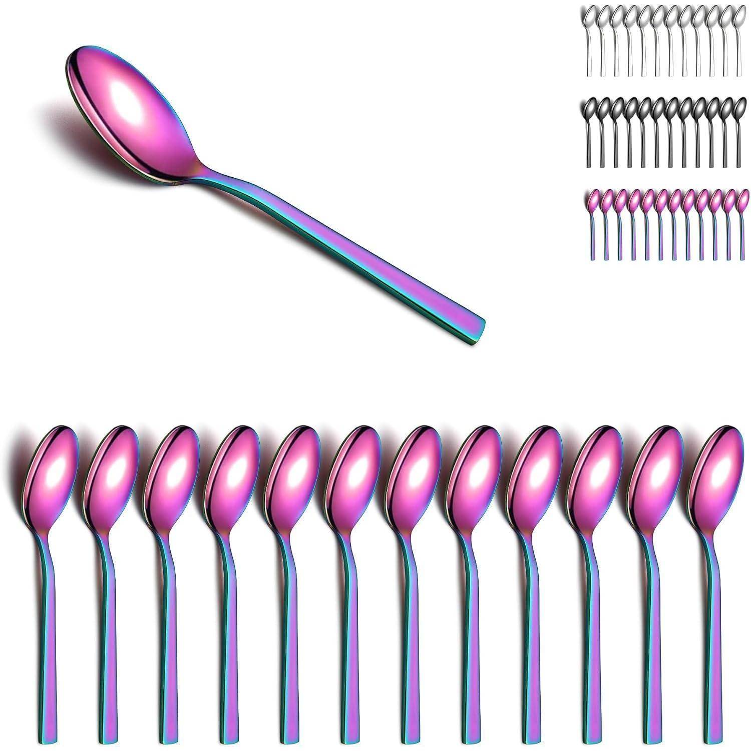 Teelöffel 12tlg titanfarben Edelstahl 8. Regenbogen(150)