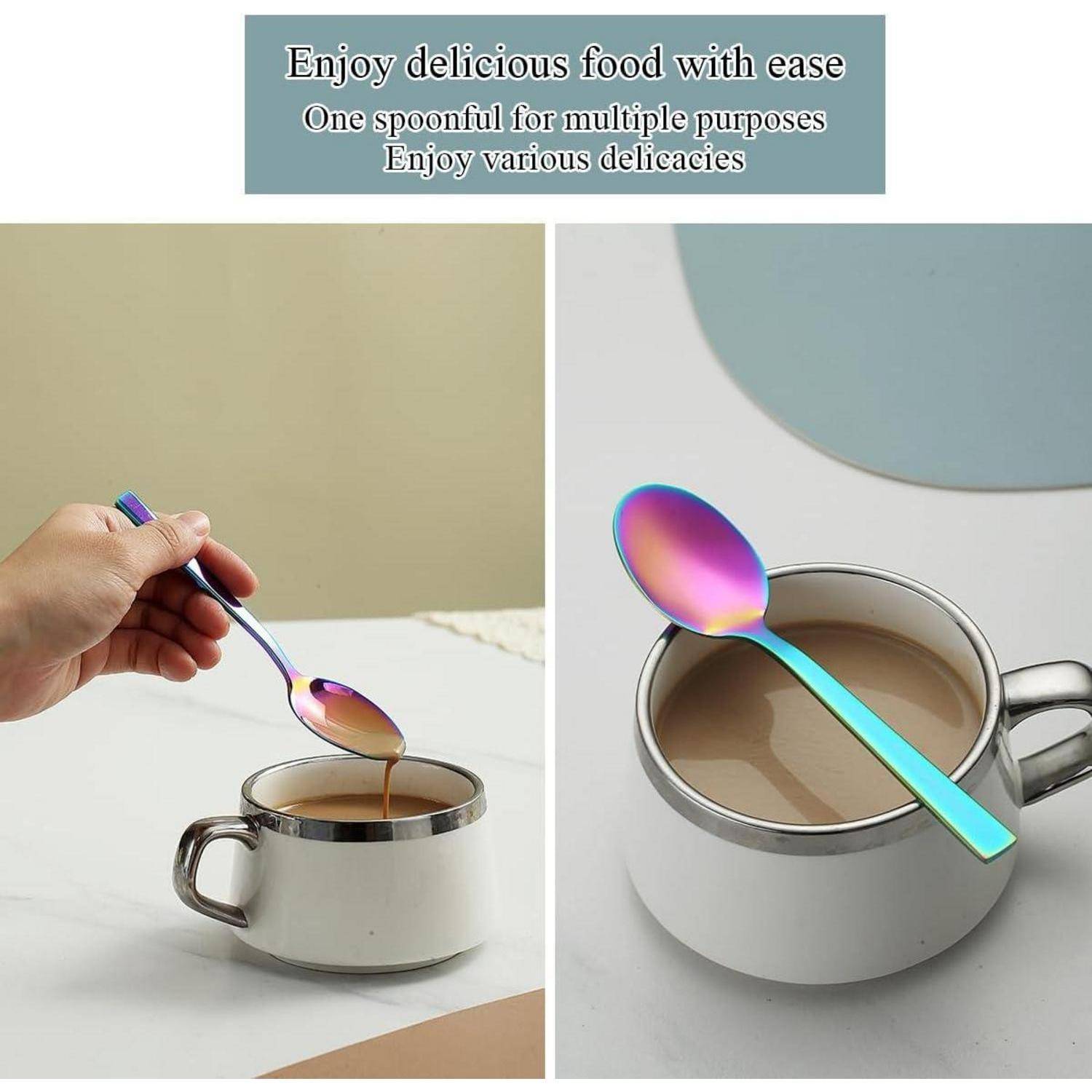 Teelöffel 12tlg titanfarben Edelstahl 8. Regenbogen(150)