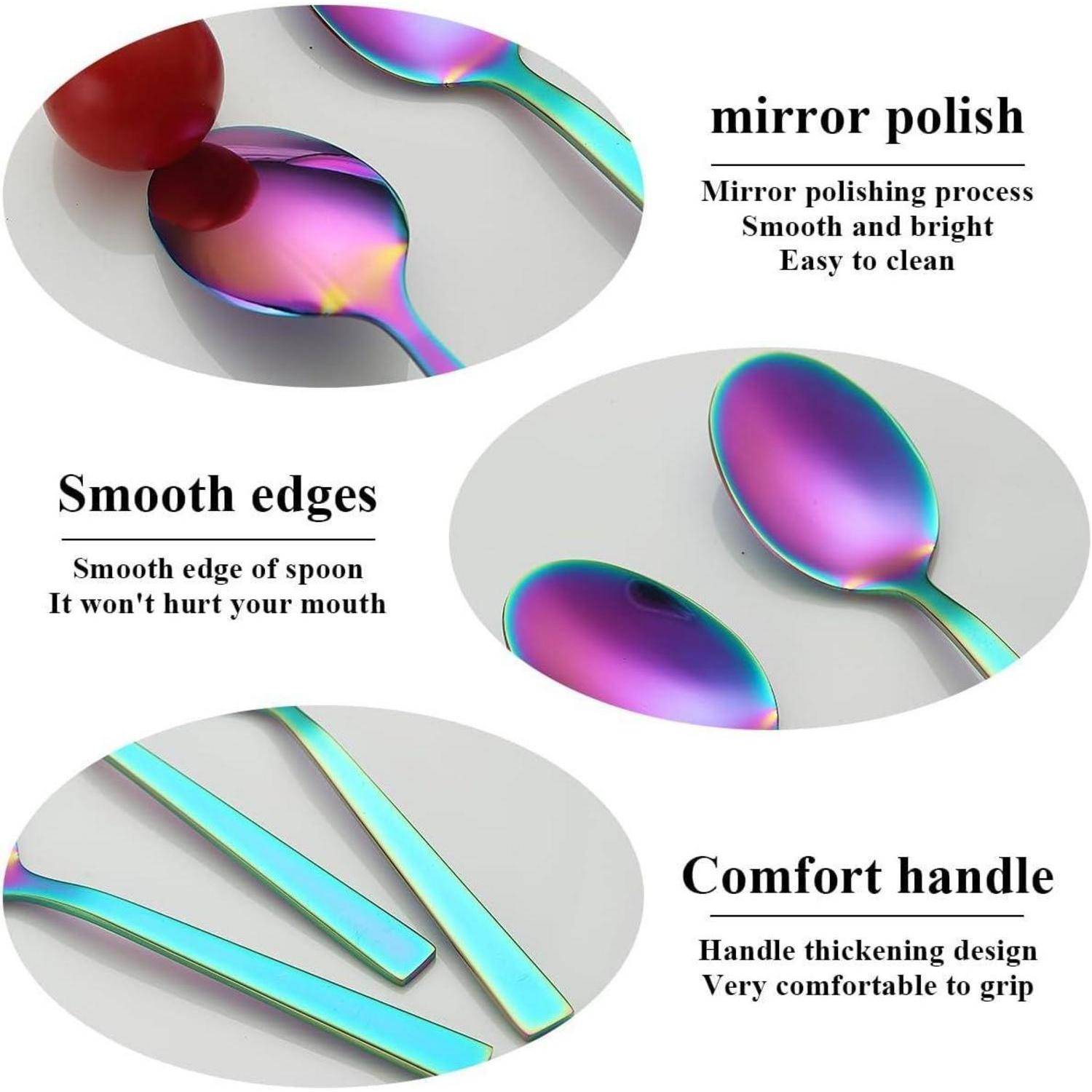 Teelöffel 12tlg titanfarben Edelstahl 8. Regenbogen(150)