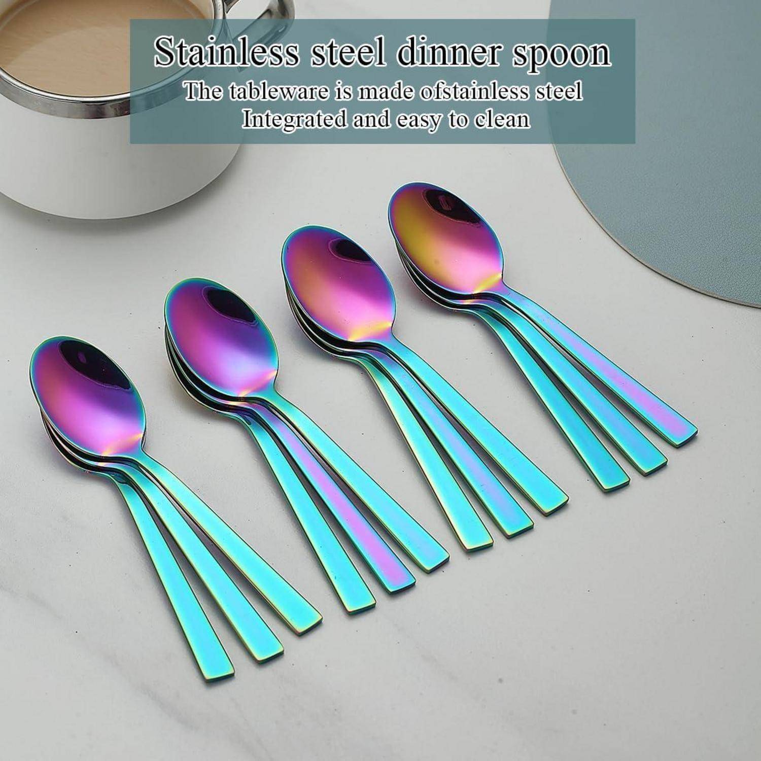 Teelöffel 12tlg titanfarben Edelstahl 8. Regenbogen(150)