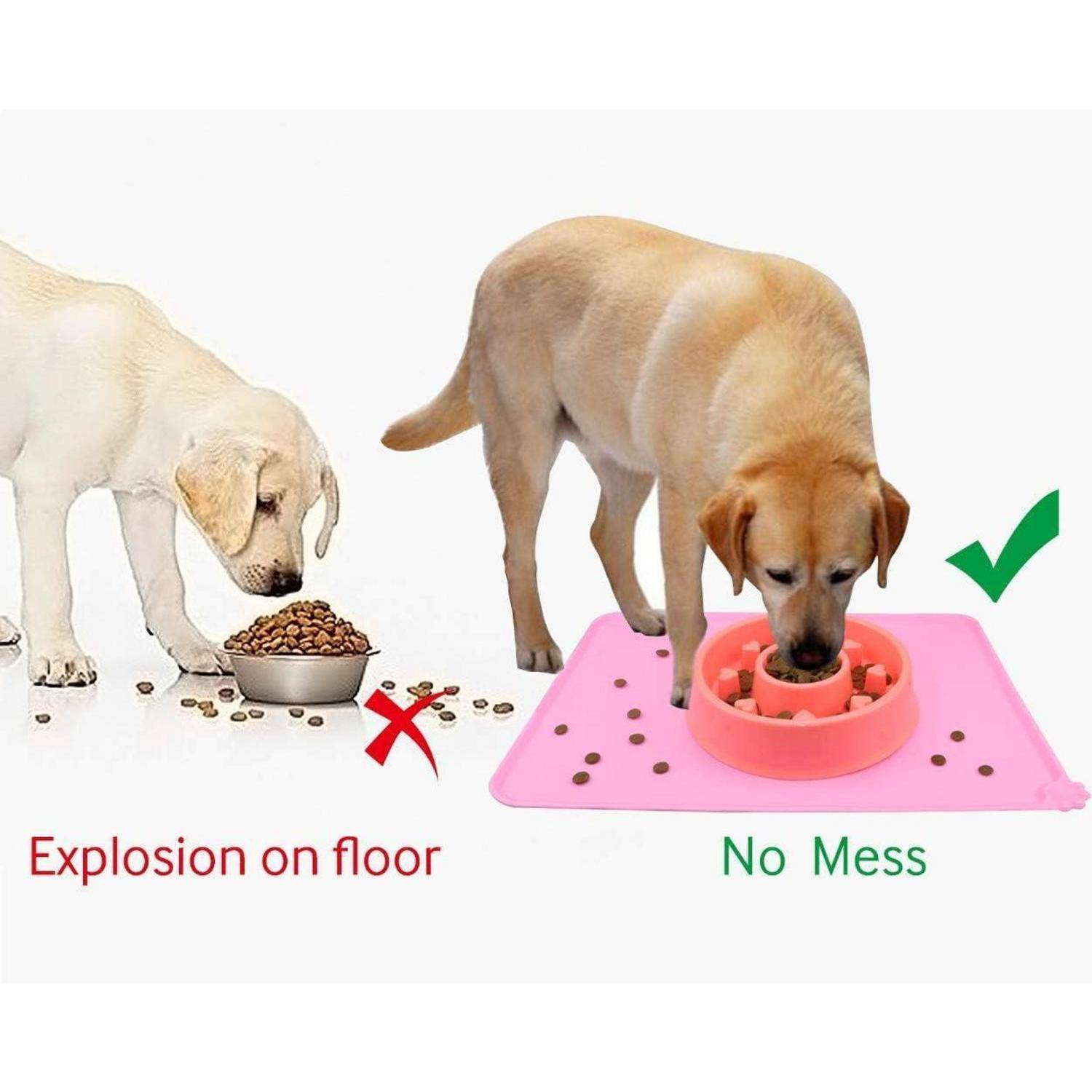 Silikonfuttermatte Hunde Katzen Rutschfest Rosa 47×30cm