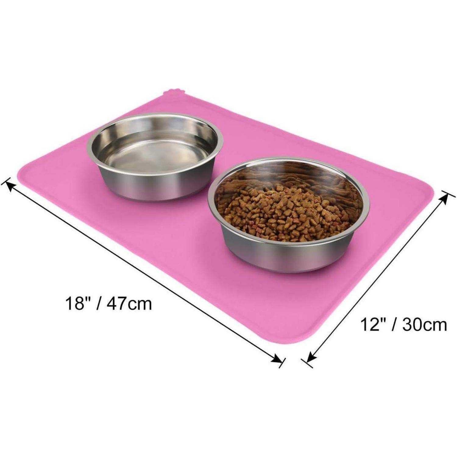 Silikonfuttermatte Hunde Katzen Rutschfest Rosa 47×30cm