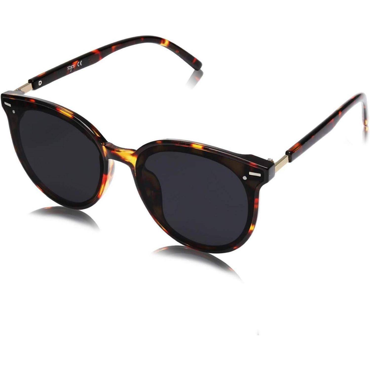 Sonnenbrille Retro Rund Damen Herren Groß C8 Demi Rahmen Grau Linse