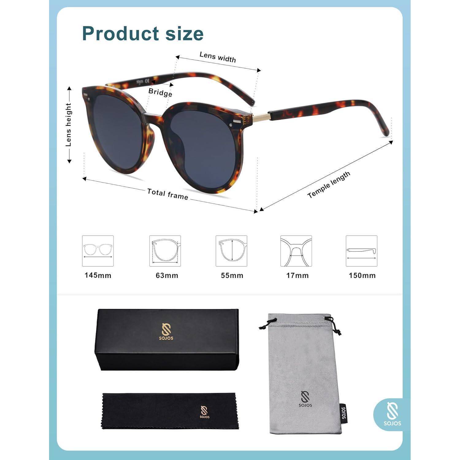 Sonnenbrille Retro Rund Damen Herren Groß C8 Demi Rahmen Grau Linse