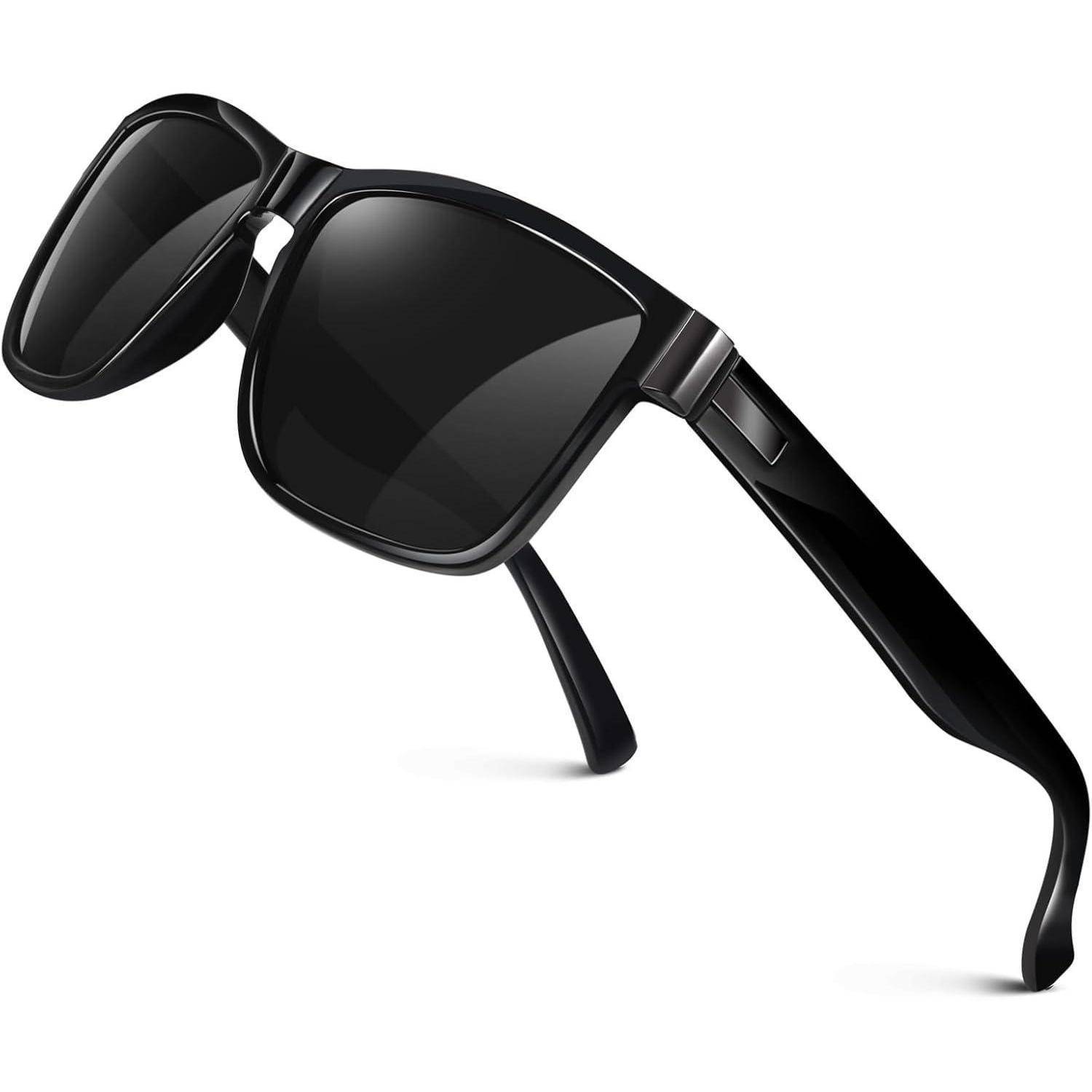Sonnenbrille Polarisiert UV400 Glänzend Schwarz Rahmen Grau Linse