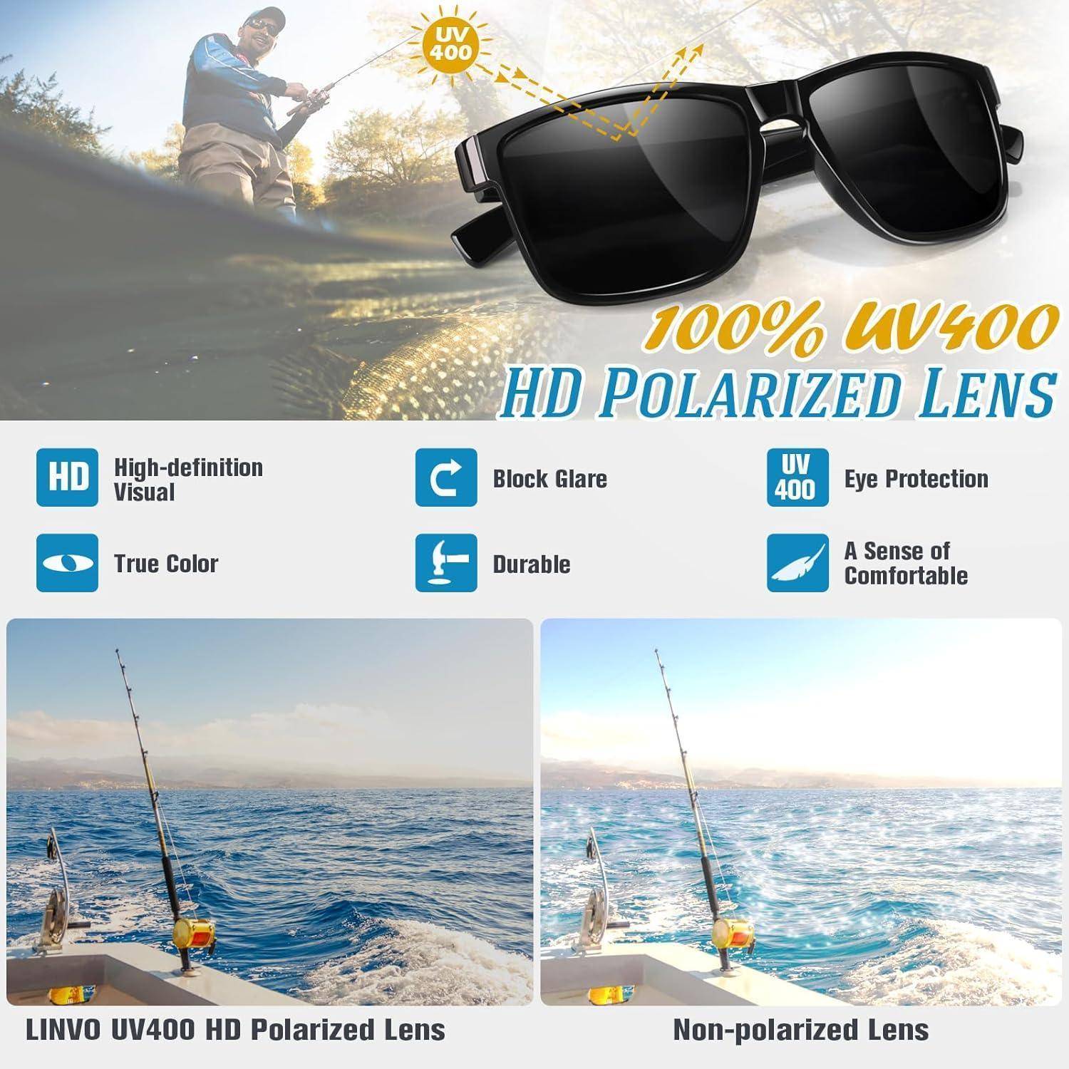 Sonnenbrille Polarisiert UV400 Glänzend Schwarz Rahmen Grau Linse