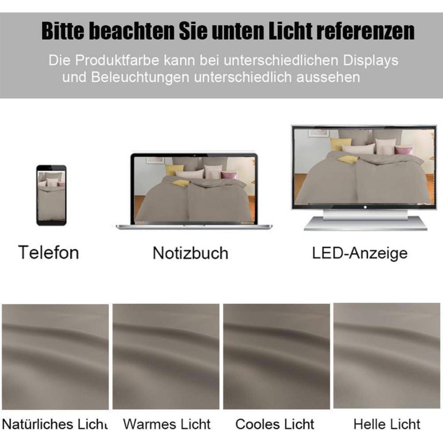 Kissenbezug Mikrofaser Reißverschluss 40 x 40 cm 2 Stück Taupe