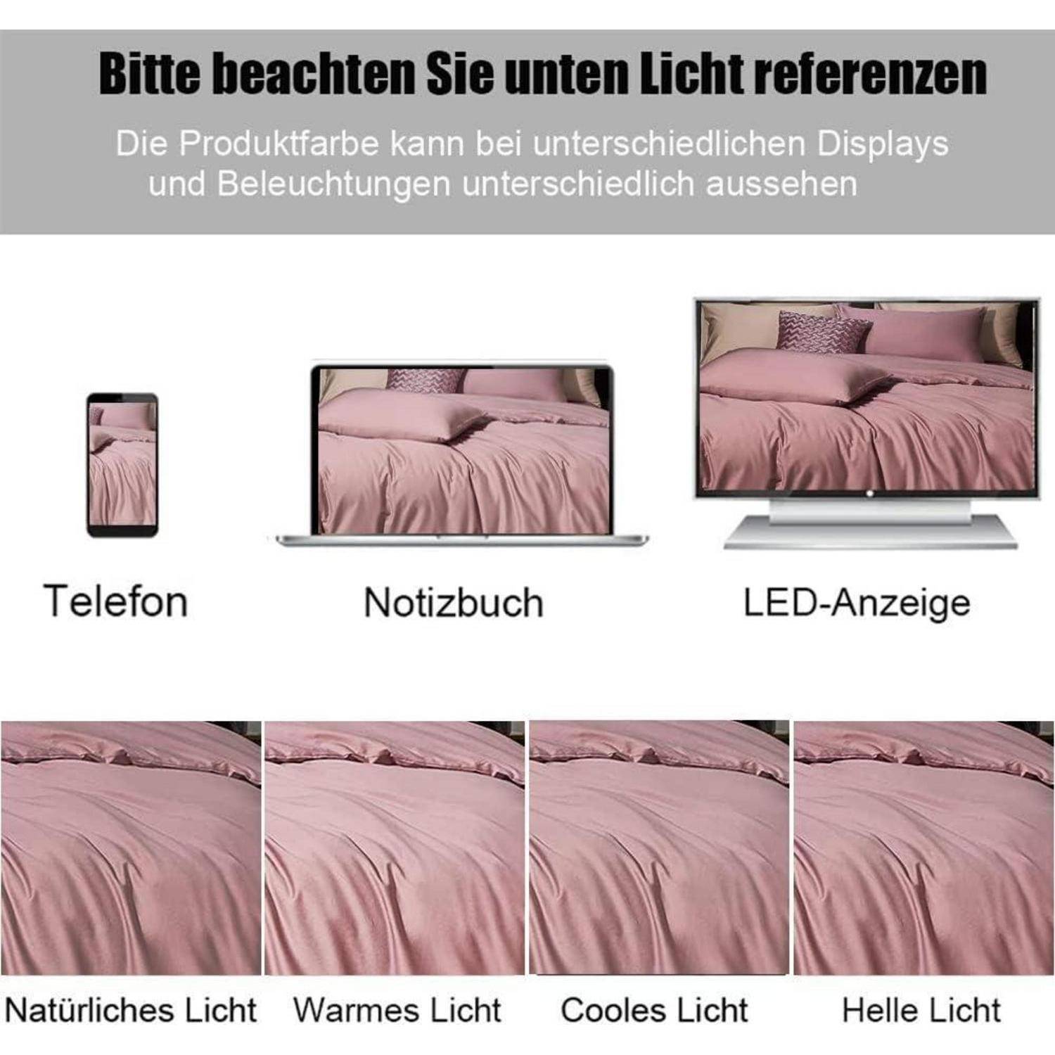 Bettwäsche 200x200 Rosa - Weich Bügelfrei Knitterfrei 2er Set