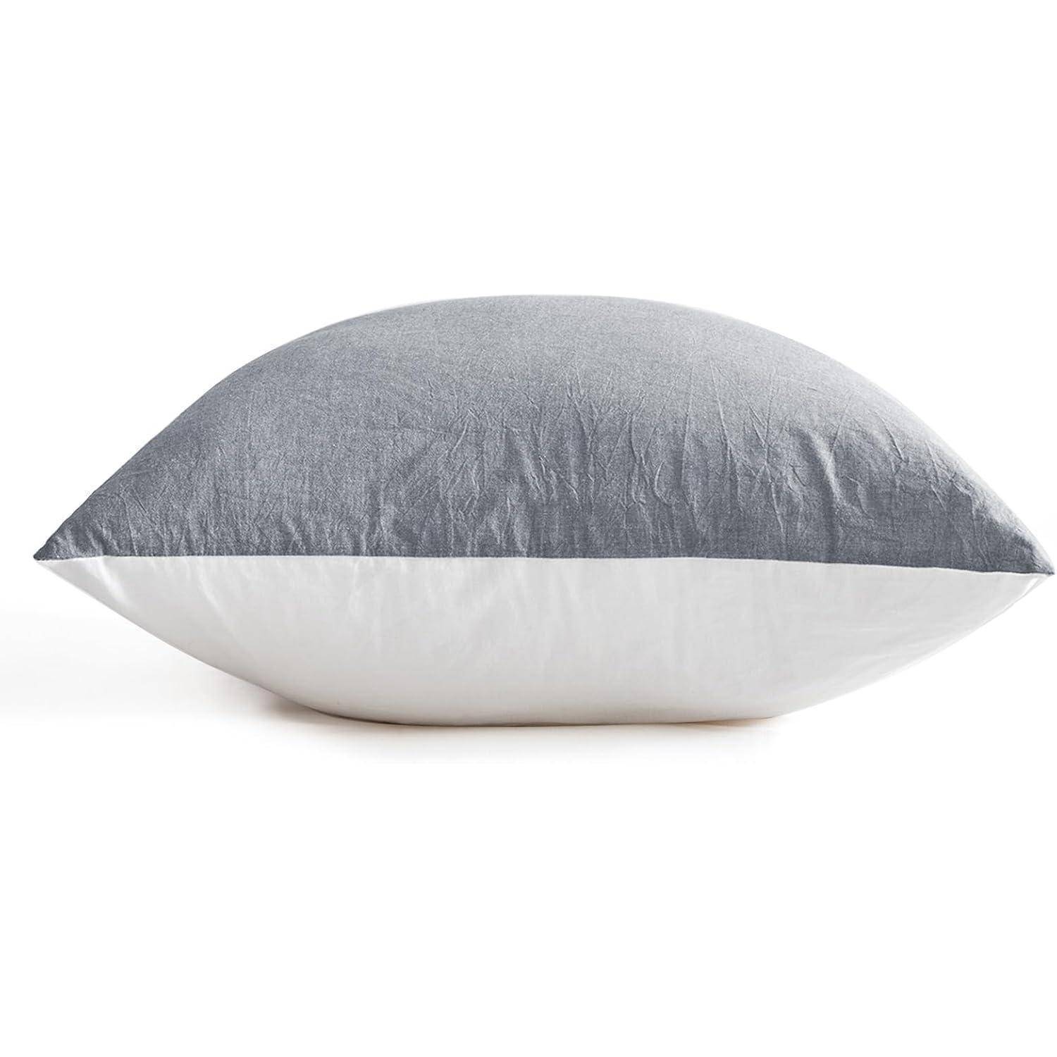 Kissenbezug Baumwolle Reißverschluss Dunkelgrau 2tlg. 80*80cm