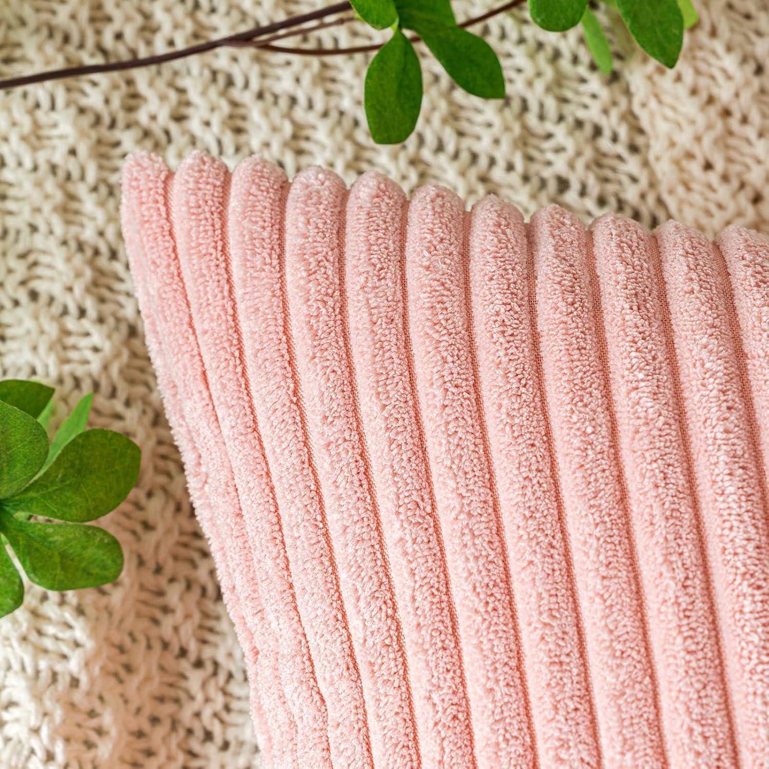 Kissenbezug Kordsamt Kissenhülle Dekokissen 50 x 30 cm 2 Stück Rosa