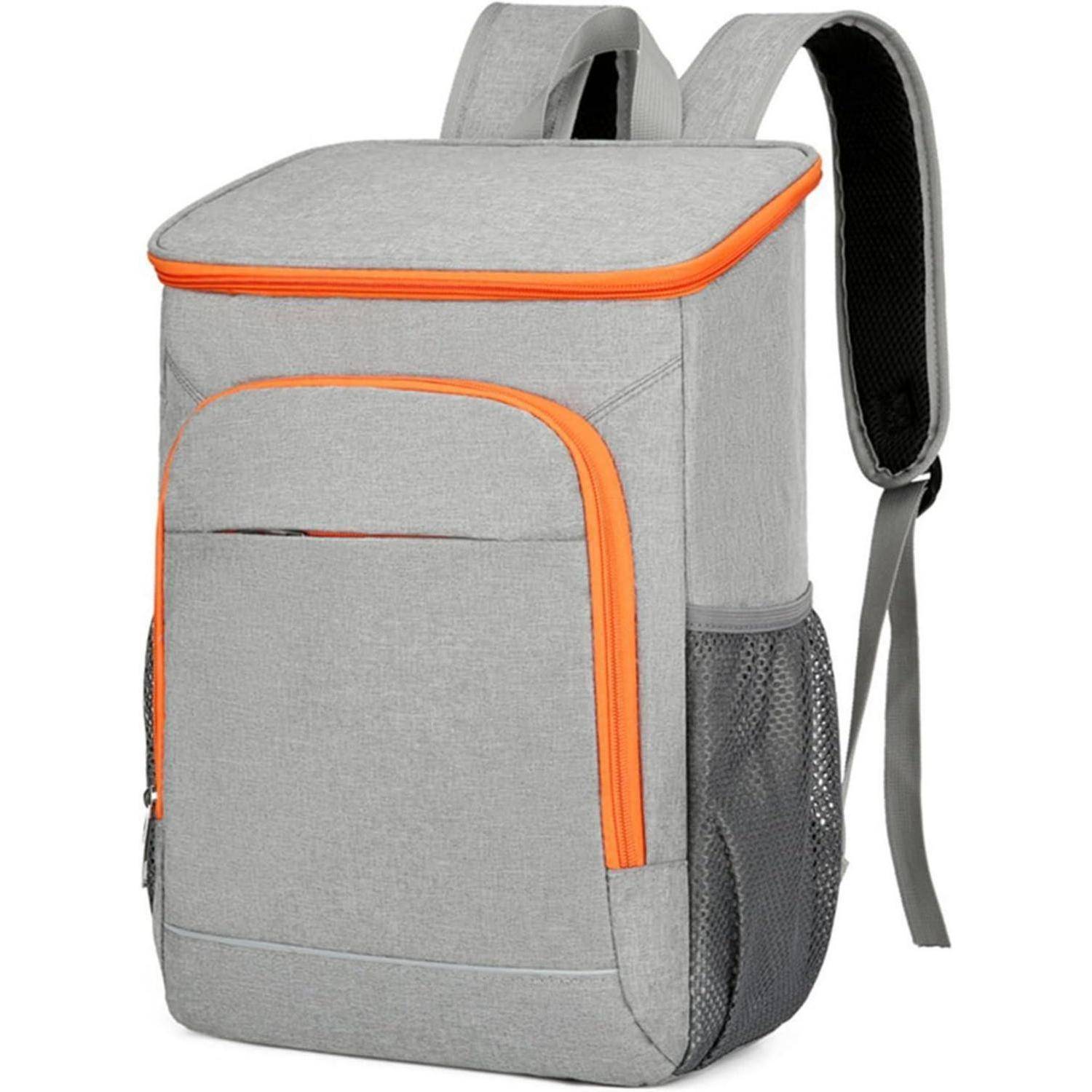 Kühlrucksack Kühlbox wasserdicht zwei Etagen Camping Grau &amp; Orange
