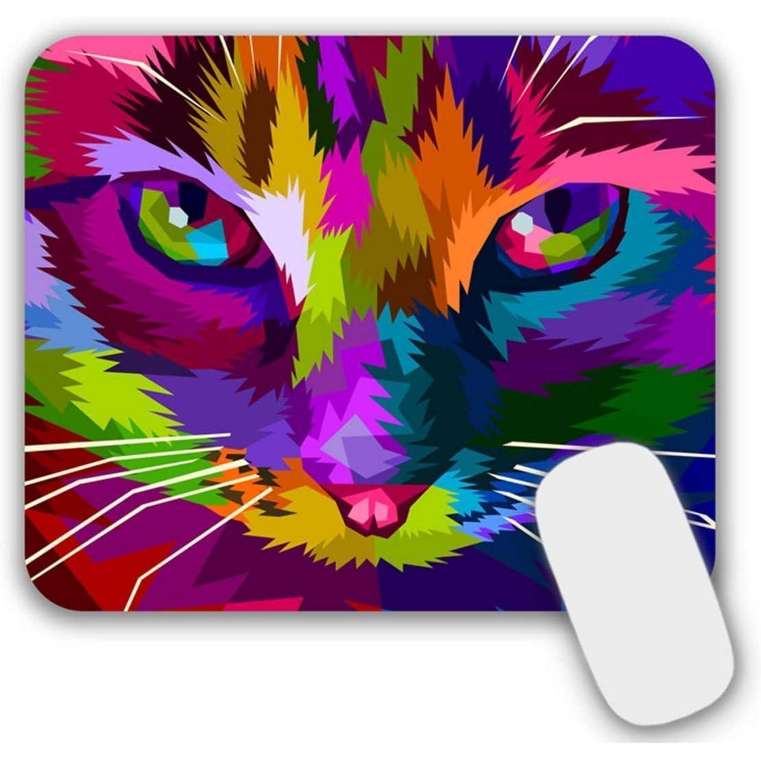 Mauspad klein Katze Motiv Tiere bunt waschbar MF-090 240 x 200 mm