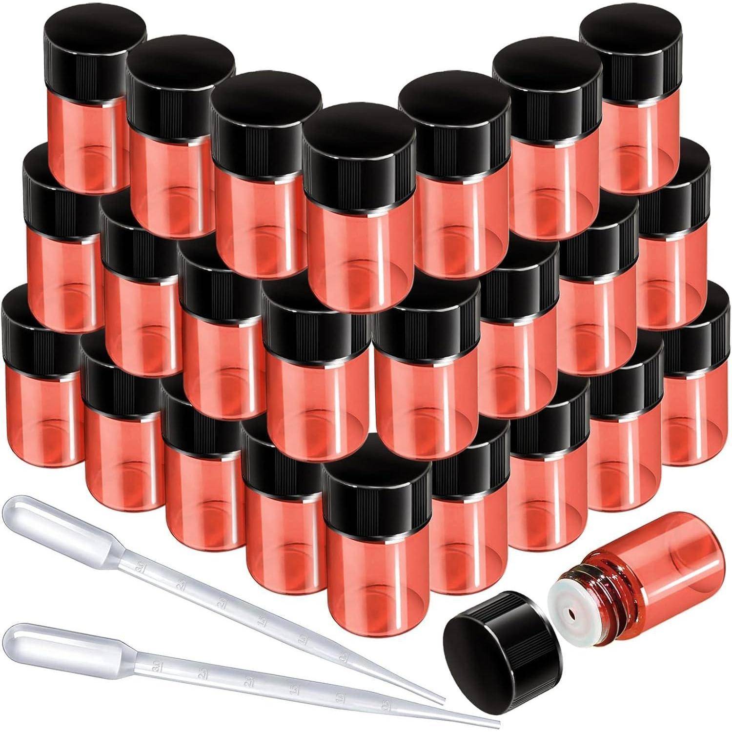 Glasflaschen 2ml Tropfer OrificeReducers Ätherische Öle 25 Rosa