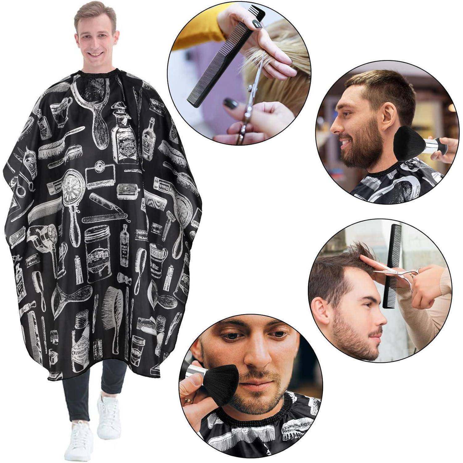Friseurumhang Hals Staubbürste Friseurkamm Damen Schwarzer Druck