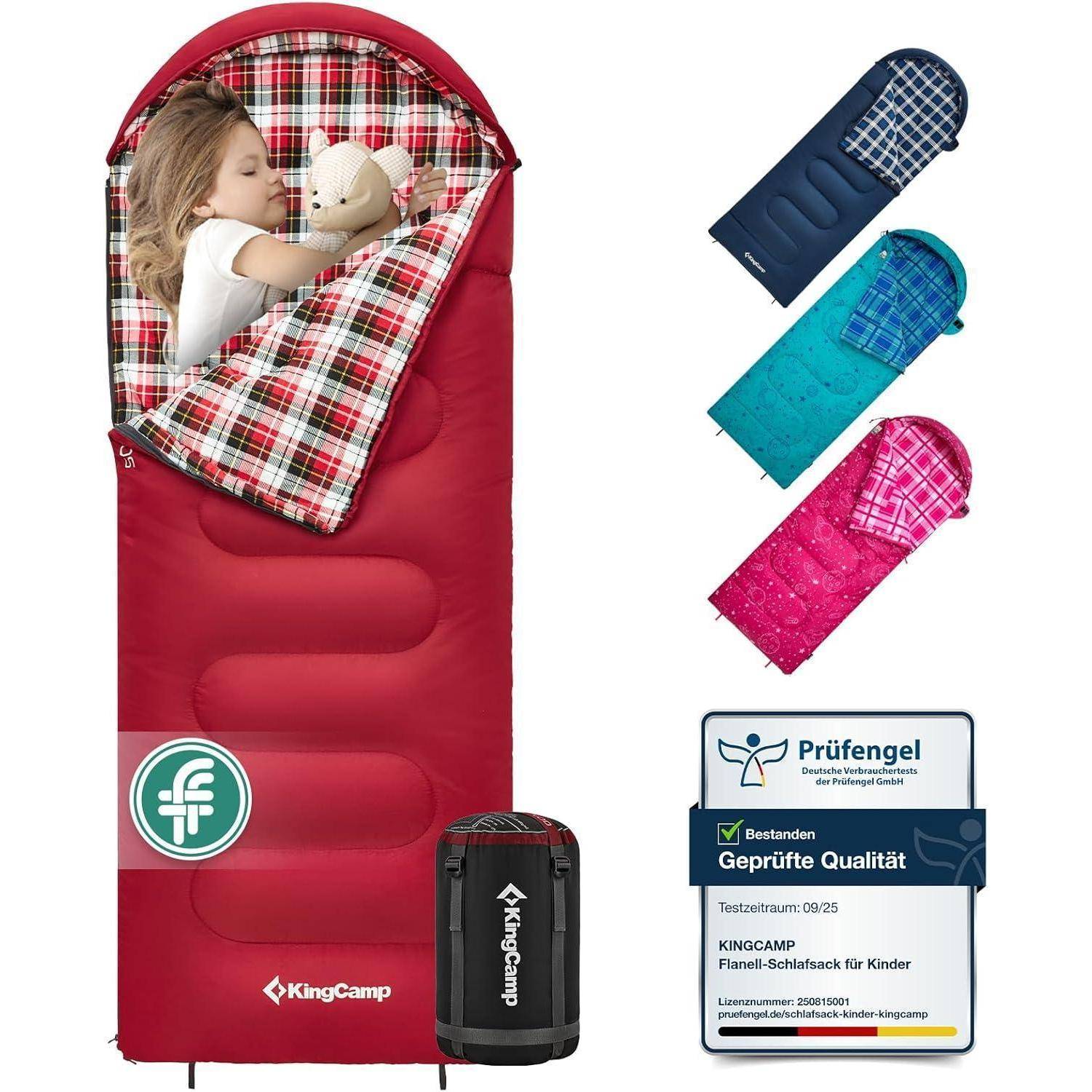 Kinderschlafsack wasserdicht 4 Jahreszeiten 140cm Rot R
