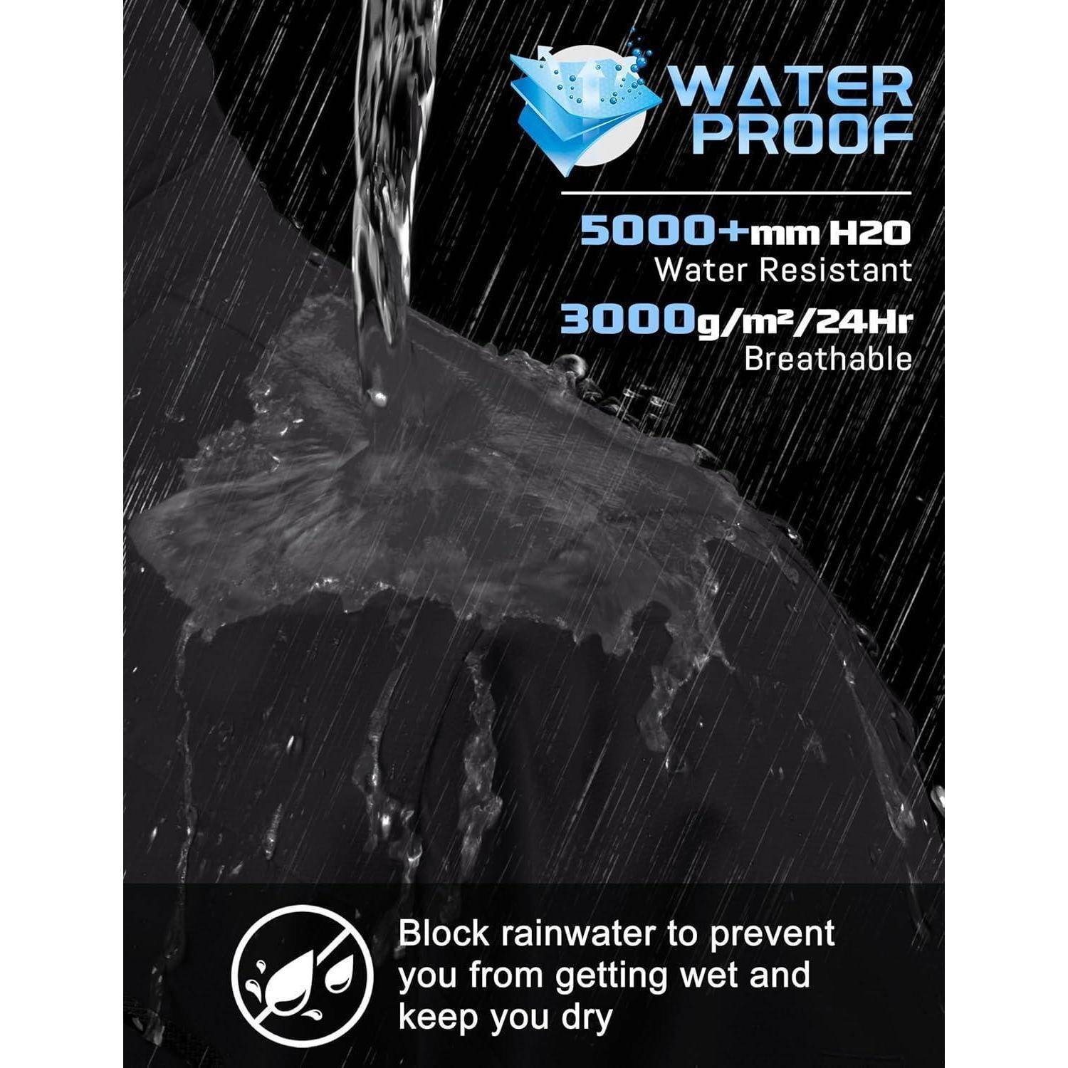 Outdoorjacke Herren Wasserabweisend Abnehmbare Kapuze S Schwarz