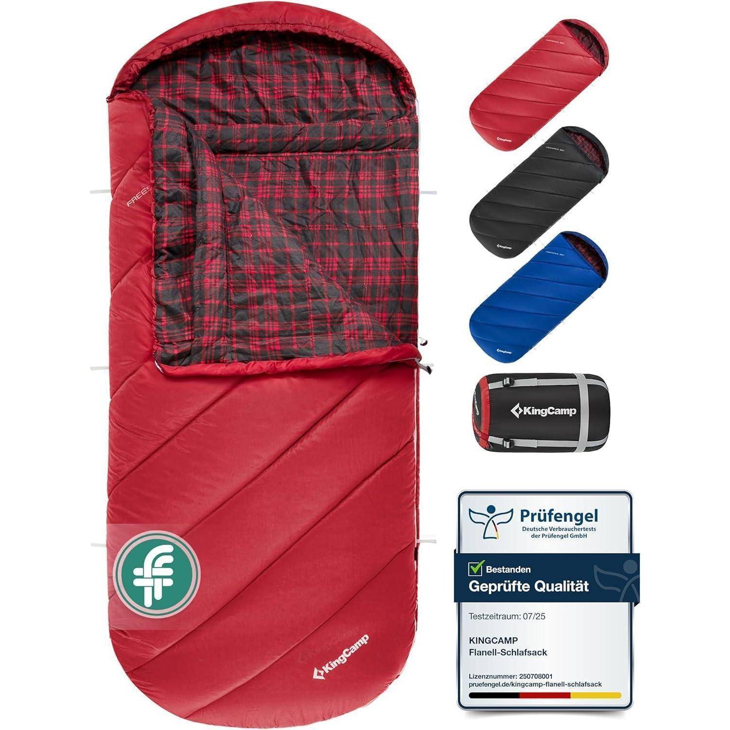Schlafsack XXL Baumwolle Deckenschlafsack 220x100cm Outdoor #Dick Rot