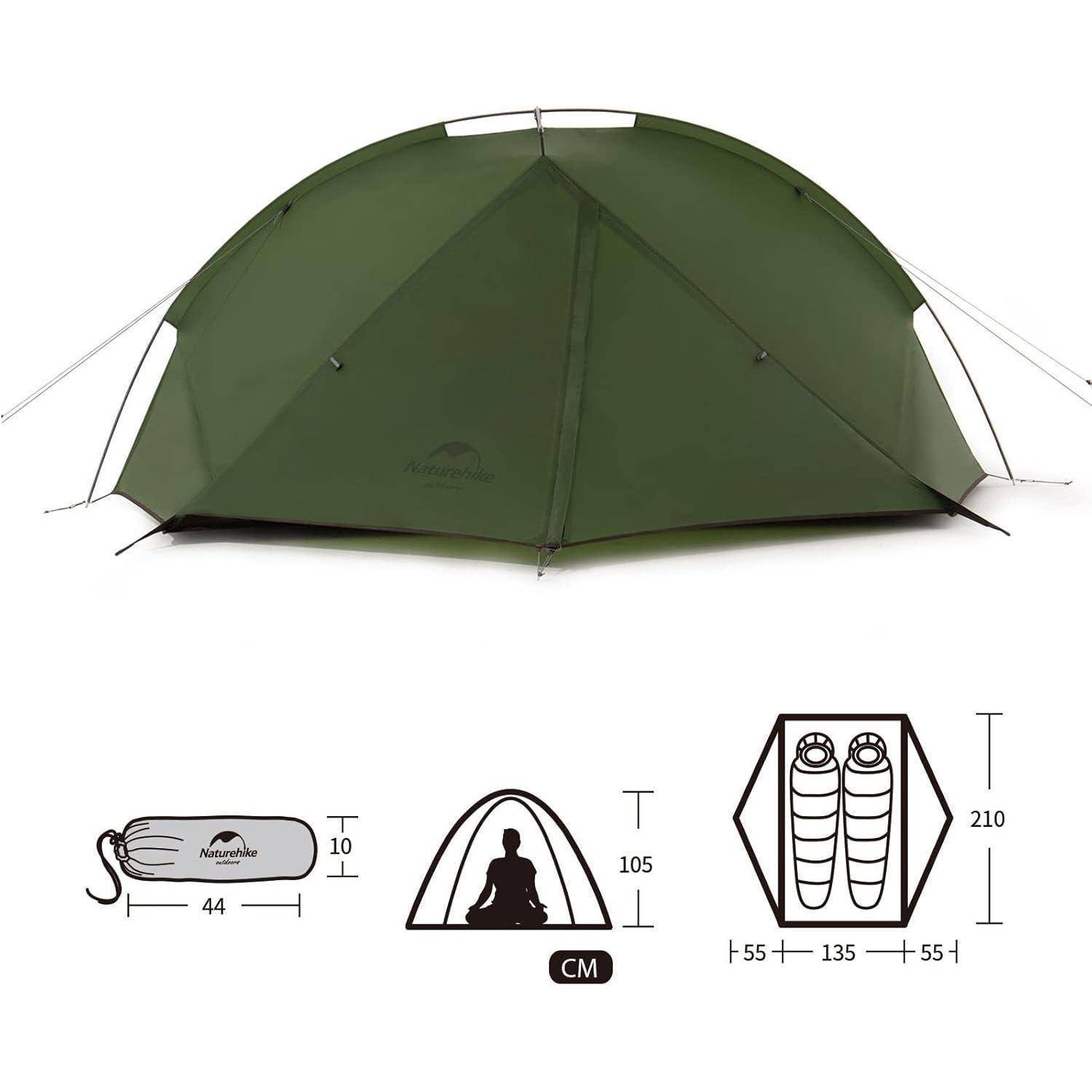 Rucksack Zelt 1 Person Waldgrün 2 Person