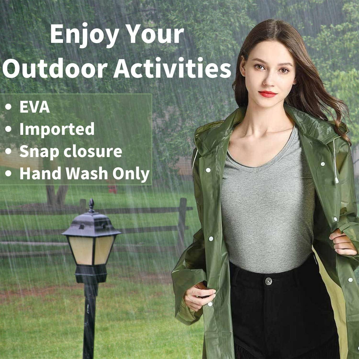 Regenponcho Wasserdicht Wiederverwendbar 2 L-5XL Große Größen Olivgrün