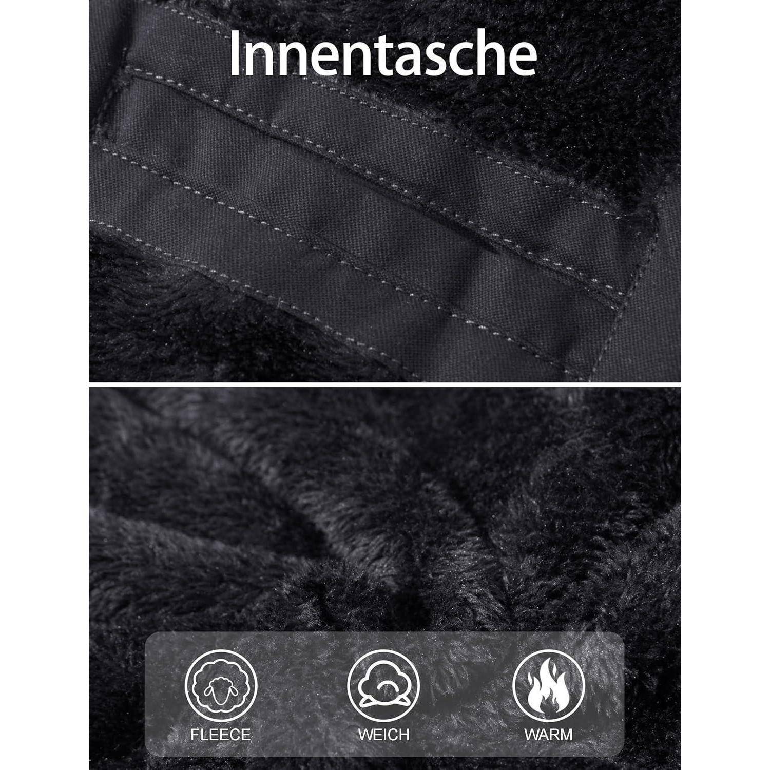 Winterjacke Herren gefüttert winddicht abnehmbar Kapuze L Grau#2