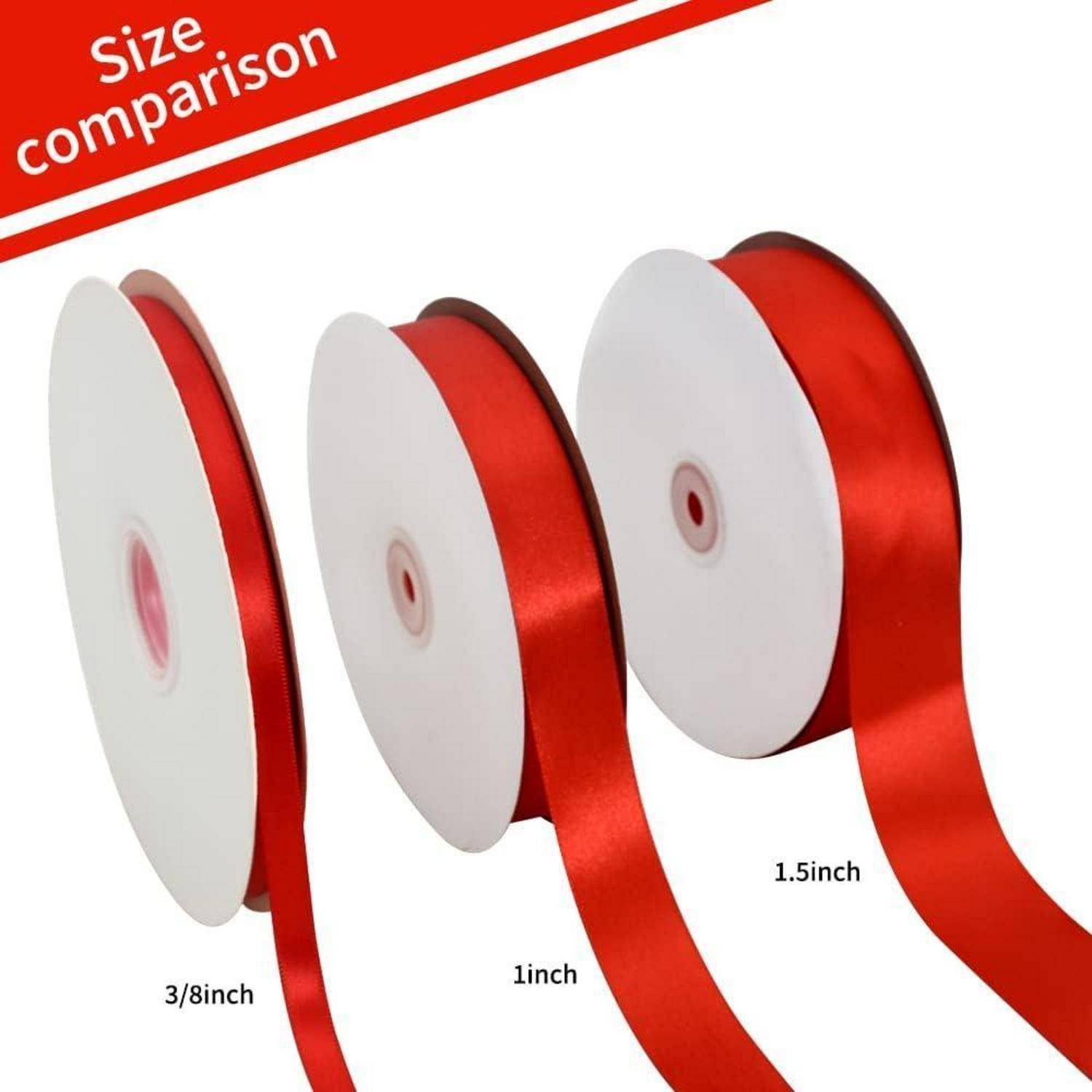 Satinband rot 25 mm 91 m Geschenkband Hochzeit 1 in x 100 yds Red