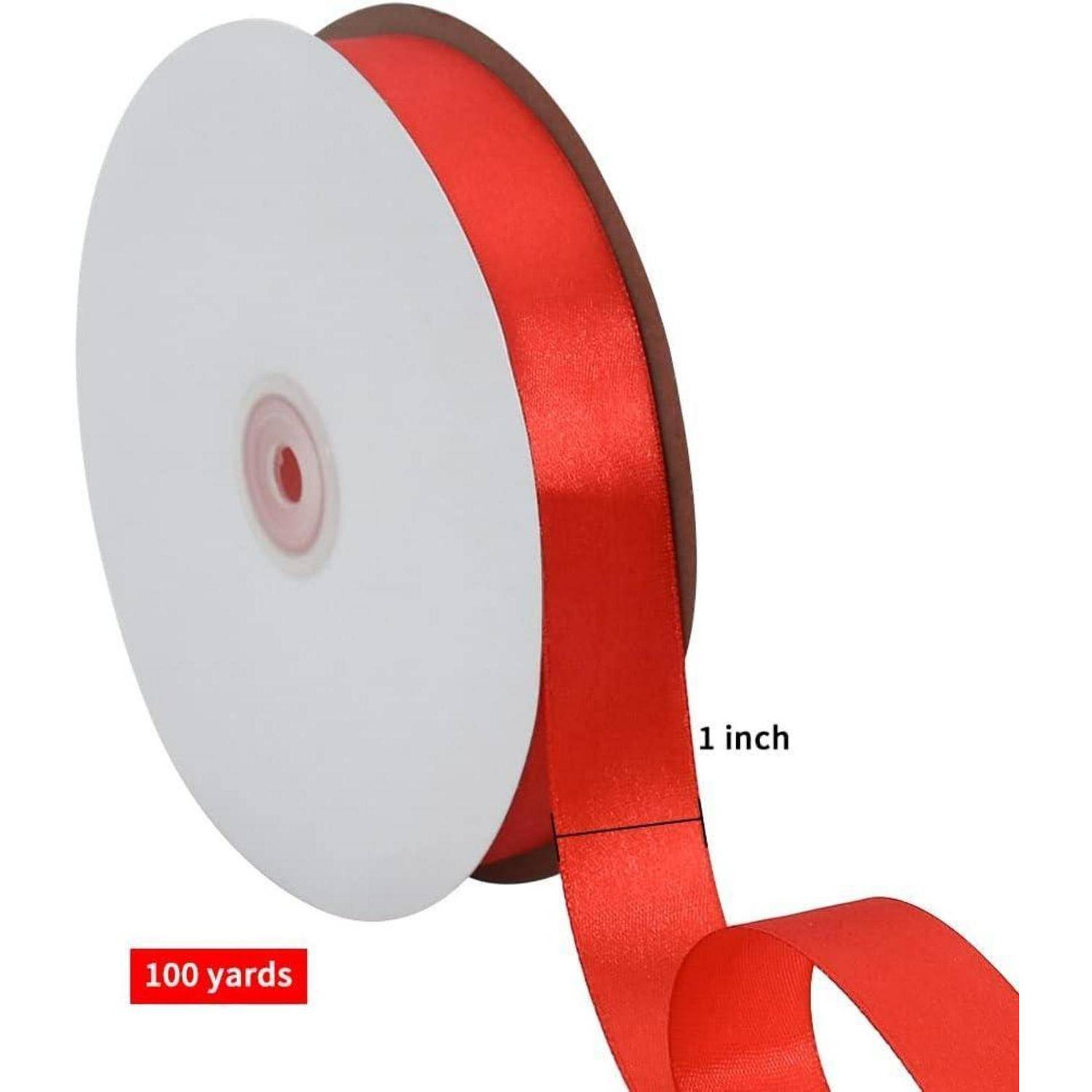 Satinband rot 25 mm 91 m Geschenkband Hochzeit 1 in x 100 yds Red