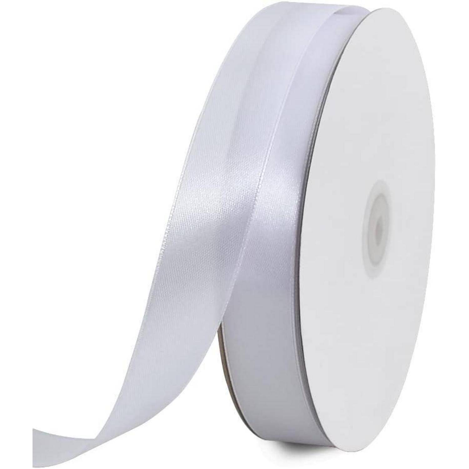 Satinband Geschenkband 25mm weiß 91m Hochzeit 1 in x 100 yds White