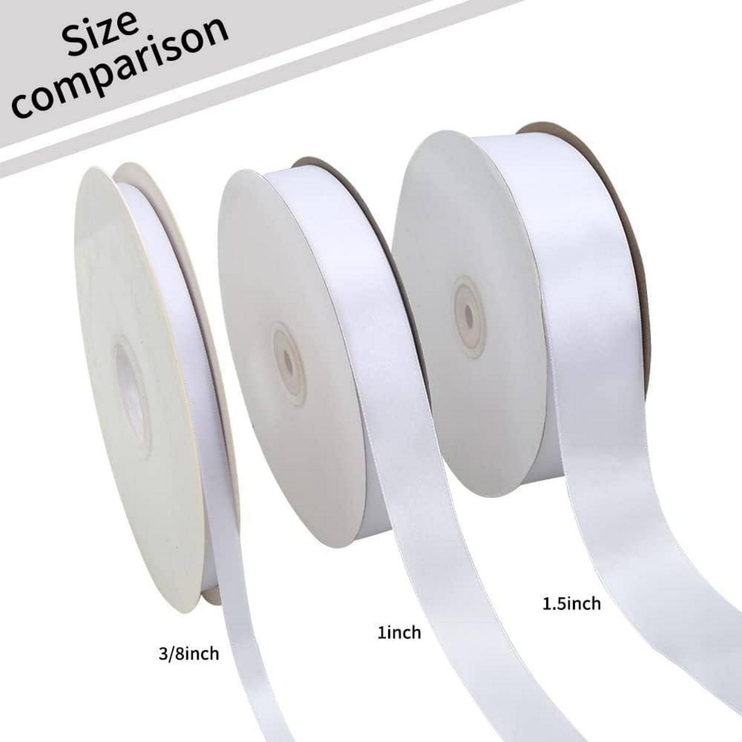 Satinband Geschenkband 25mm weiß 91m Hochzeit 1 in x 100 yds White