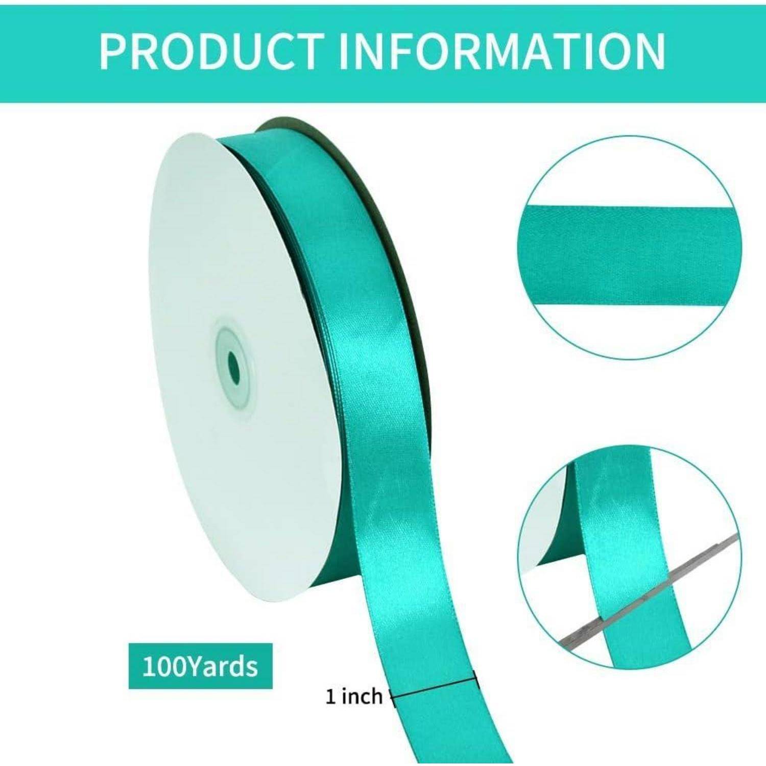Geschenkband Satin Weihnachtsrot Burgunder 4cm 91m 1 in x 100 yds Teal