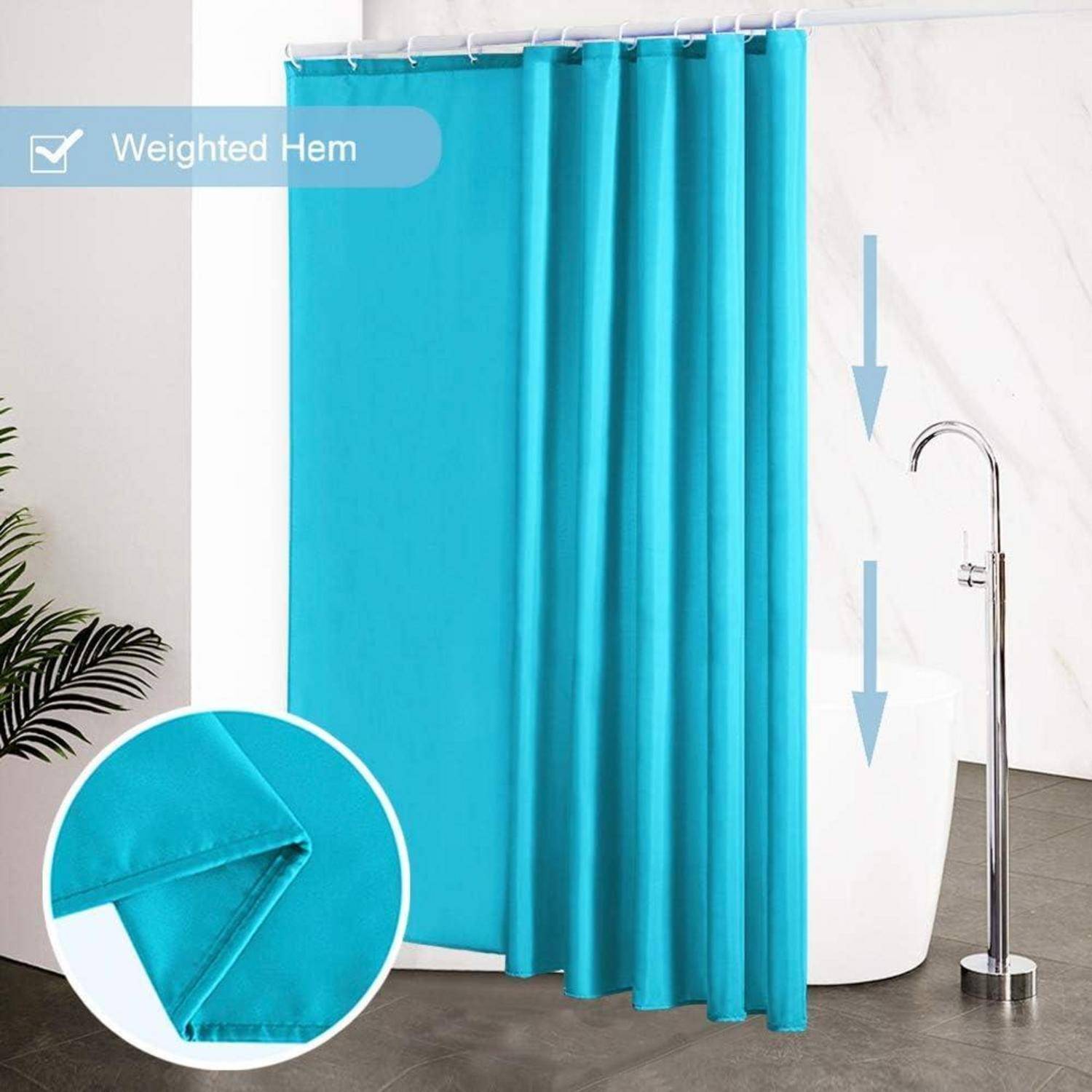 Duschvorhang Überlänge Antischimmel H200 x B200 cm (1er Pack) Teal
