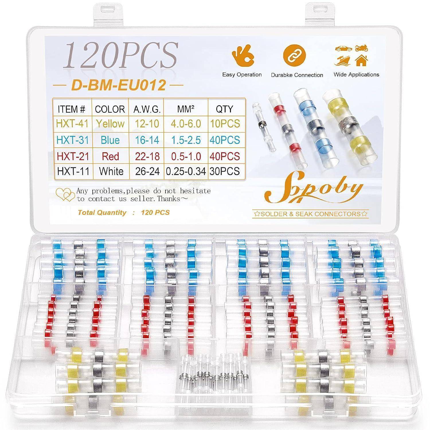 Lötverbinder Schweißverbinder Set Automobile Haushaltskabel 120pcs
