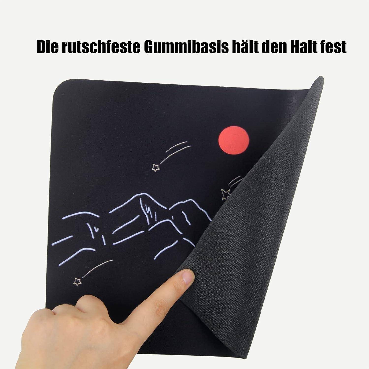 Mauspad 24x20cm Schwarz Rutschfest PC Laptop Office 212
