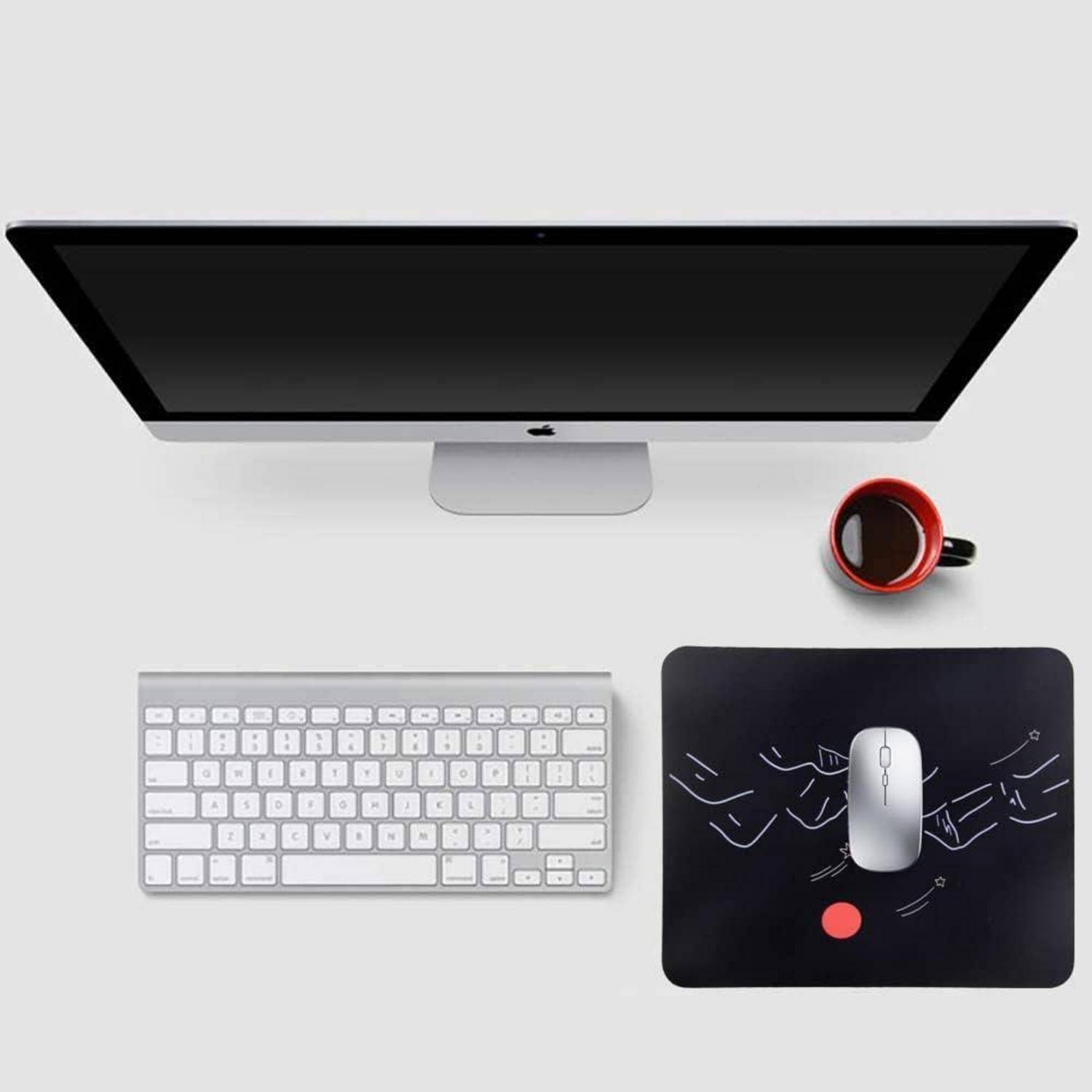 Mauspad 24x20cm Schwarz Rutschfest PC Laptop Office 212