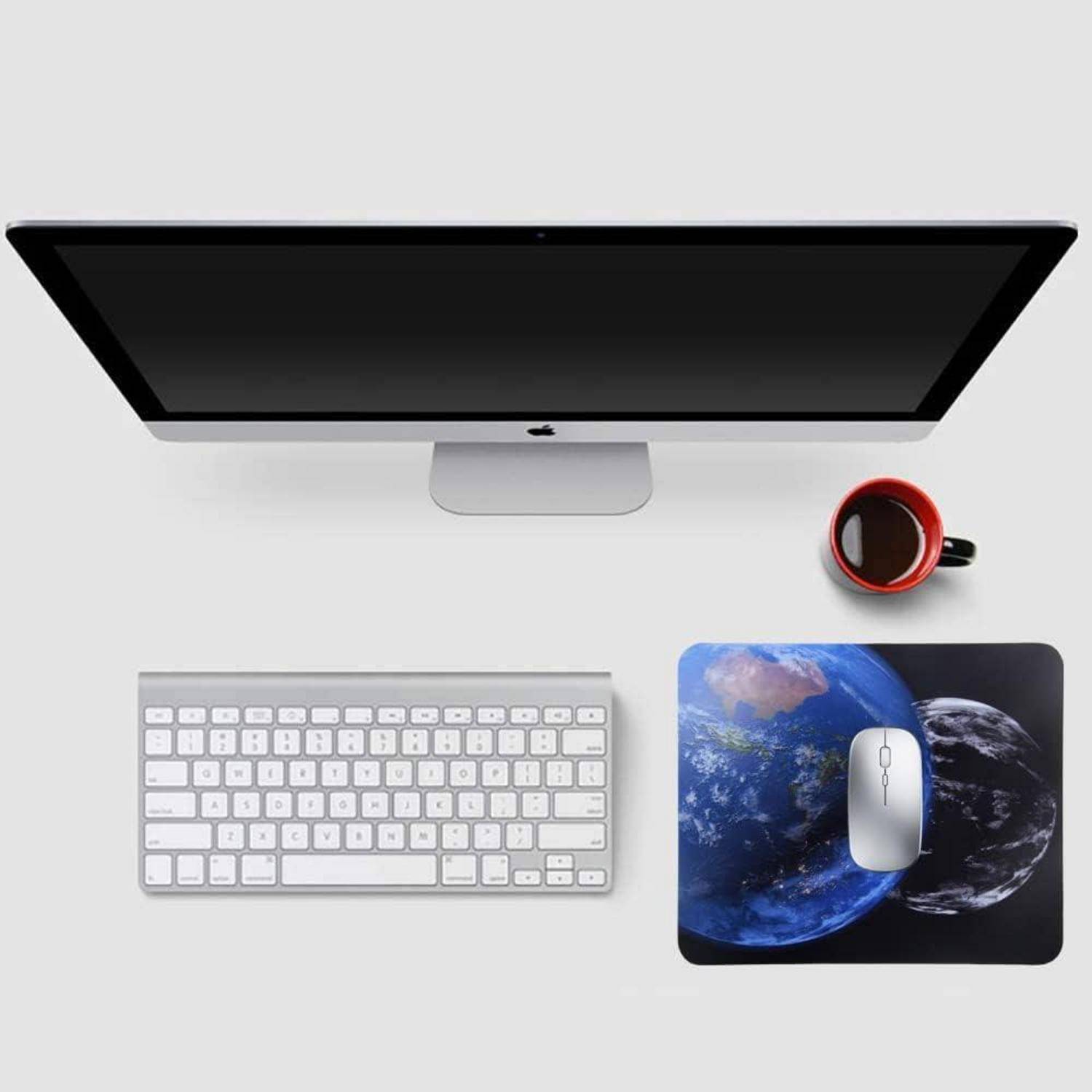 Mauspad Mousepad Rutschfest Schwarz Motiv 24x20cm PC Laptop 216