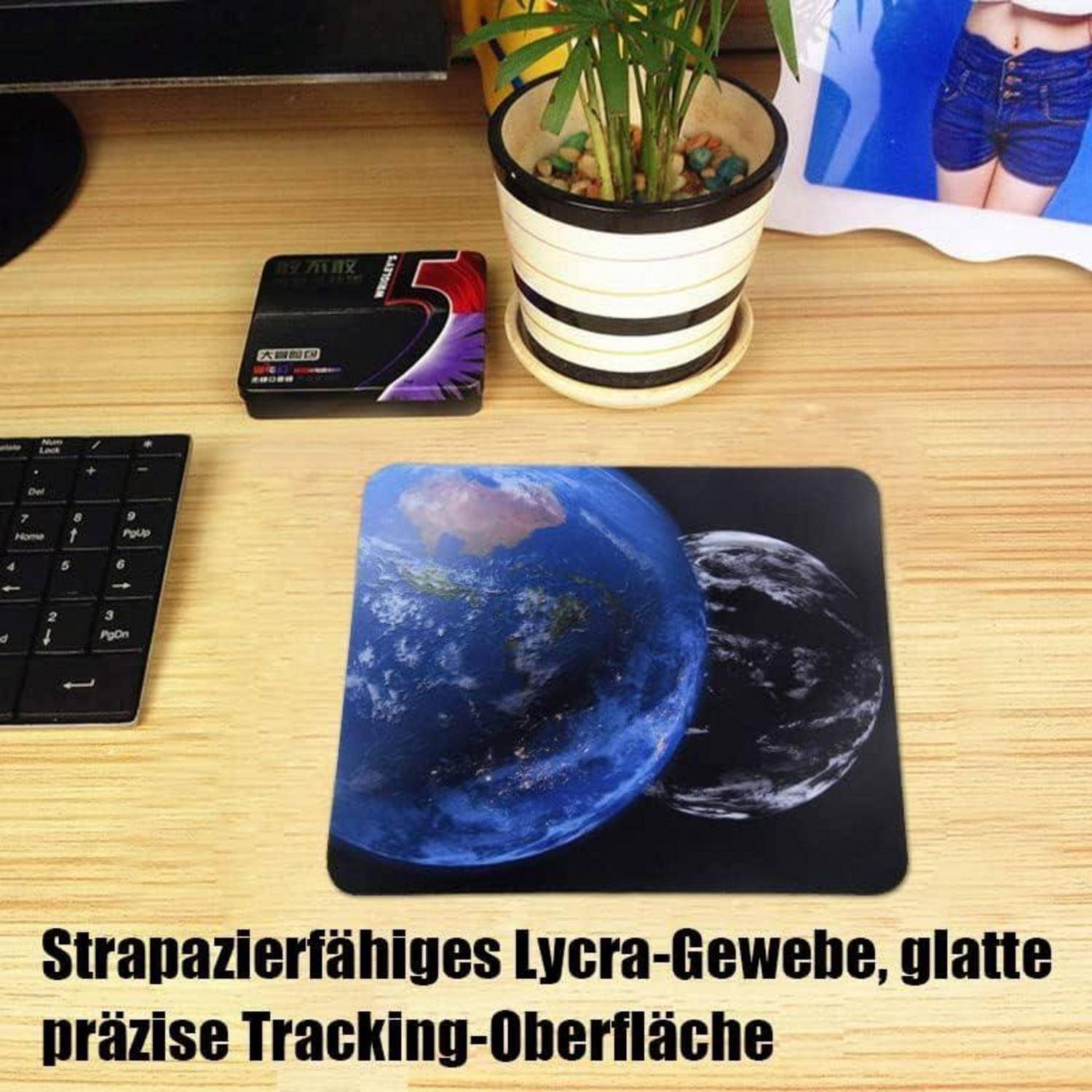 Mauspad Mousepad Rutschfest Schwarz Motiv 24x20cm PC Laptop 216