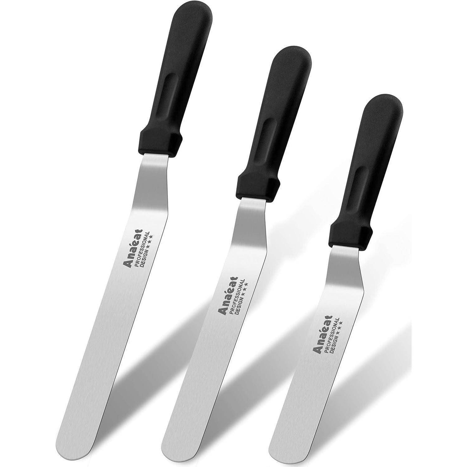 Glasurspatel 3er Kuchenspateln Edelstahlklingen 15 Cm 20 Cm 25 Cm