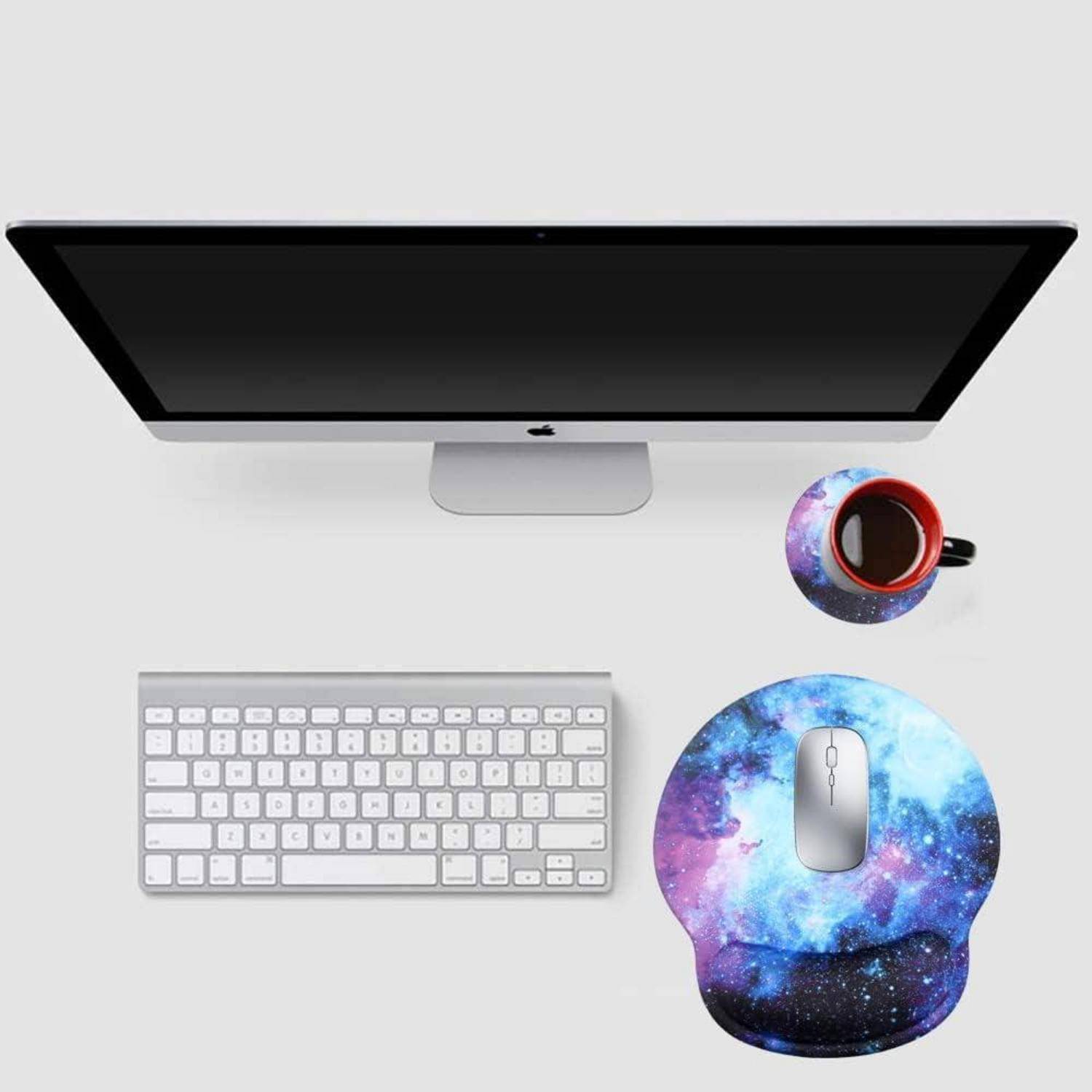 Mauspad Handauflage Gelkissen Untersetzer Computer Blaue Galaxie