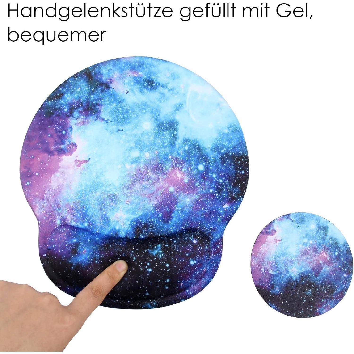 Mauspad Handauflage Gelkissen Untersetzer Computer Blaue Galaxie