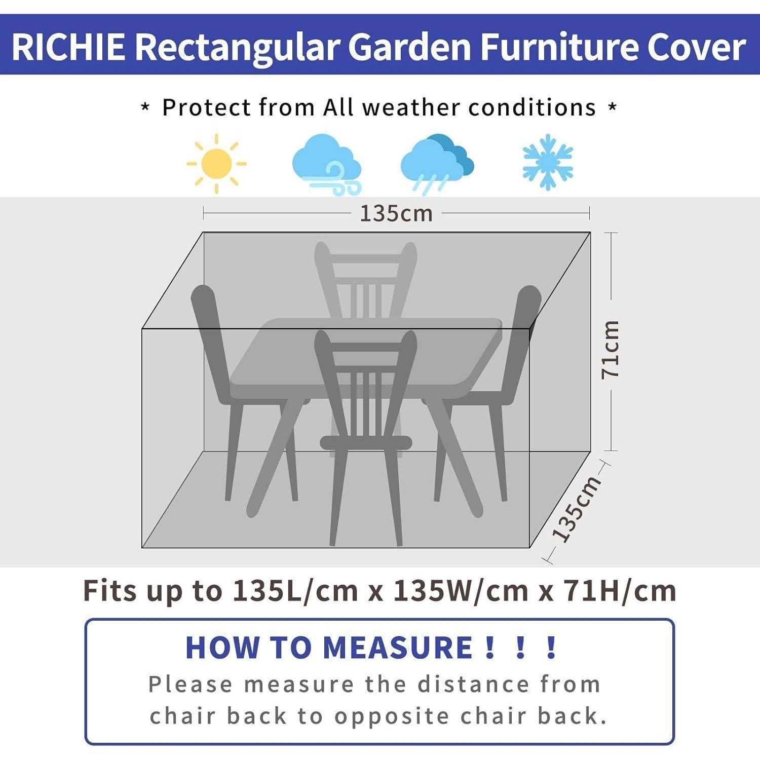 Abdeckung Gartenmöbel Terrassenmöbel 135x135x71cm Transparent
