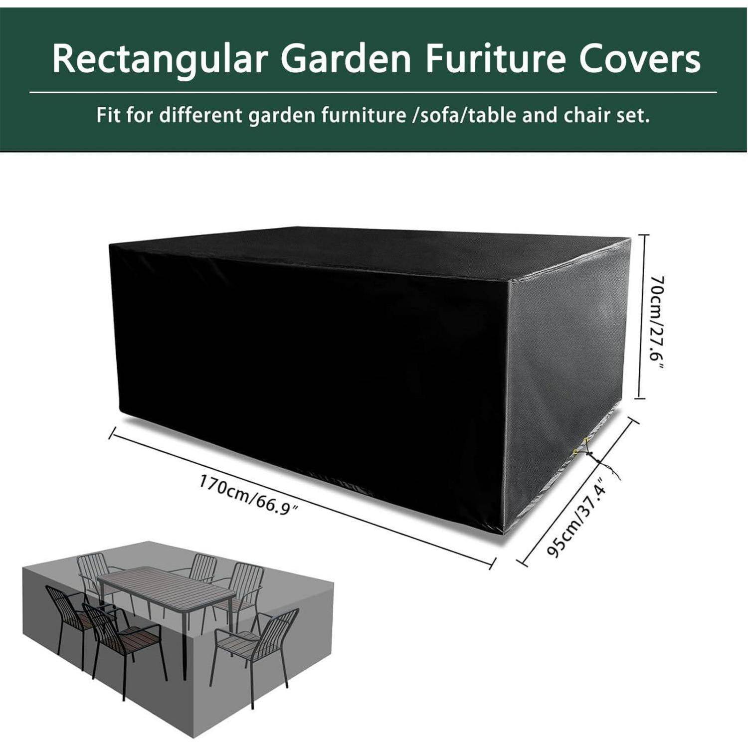Abdeckung Gartenmöbel Wasserdicht 420d Oxford Winterfest 170x95x70cm