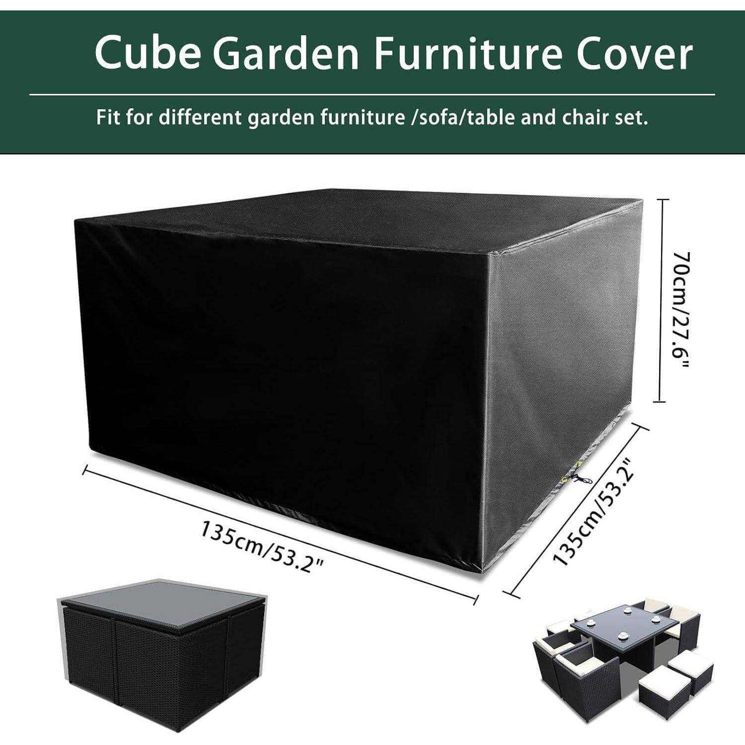 Gartenmöbel Abdeckung 420D Oxford Wasserdicht AntiUV 135x135x70cm