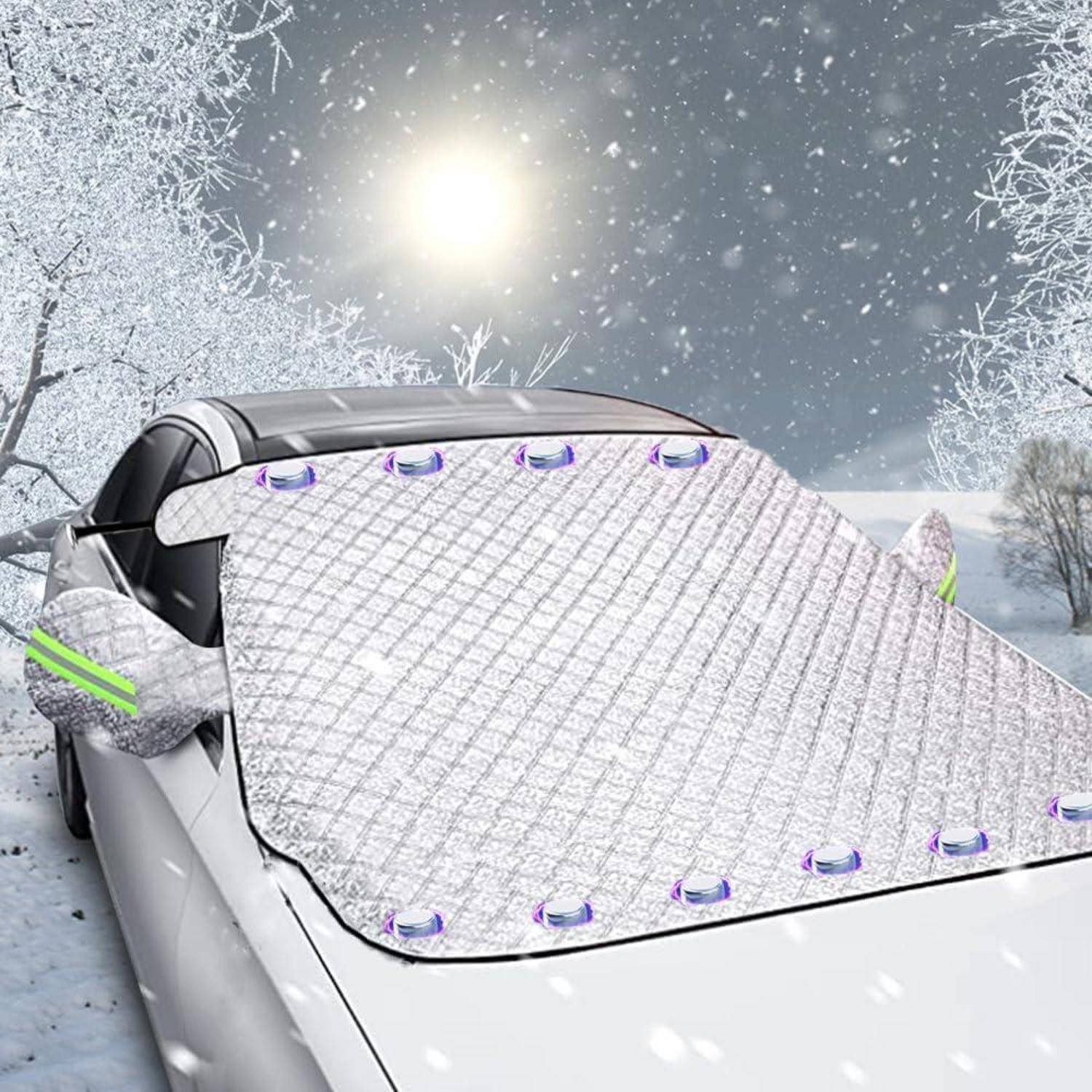 Frontscheibenabdeckung Winter Magnet UV Schutz Silber 190*125CM