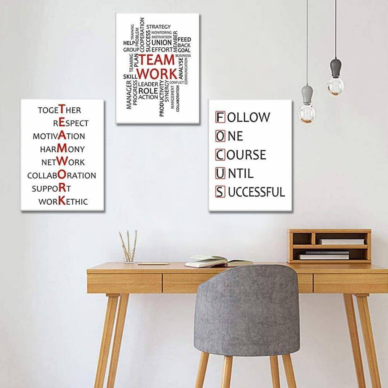 Leinwandbilder 3 Teilig Kunstdruck Team Work Teamarbeit 30x40cm