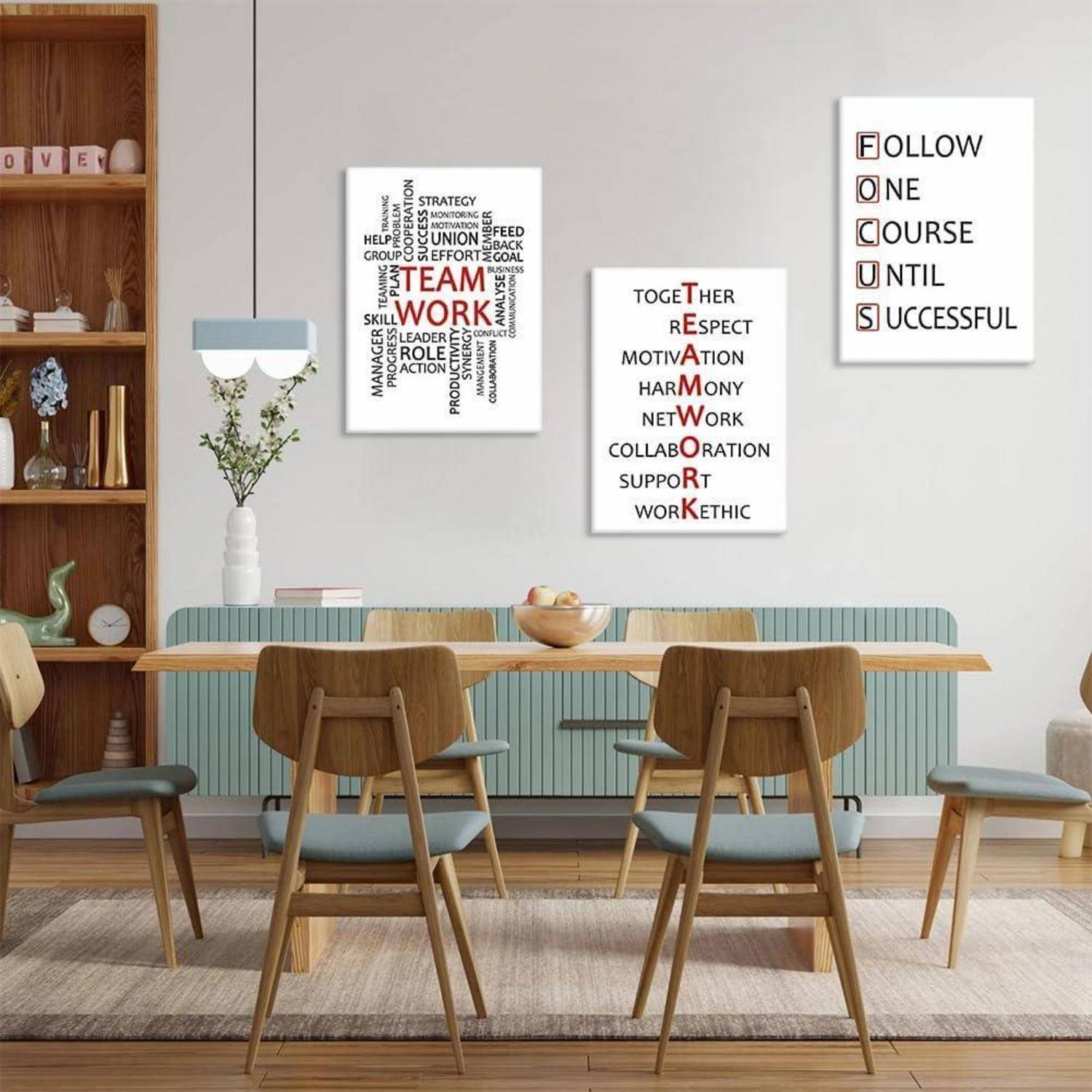 Leinwandbilder 3 Teilig Kunstdruck Team Work Teamarbeit 30x40cm