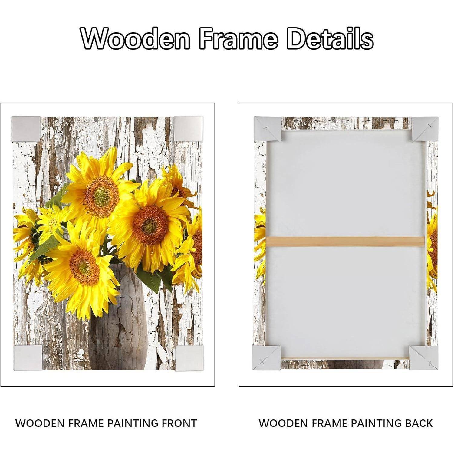 Leinwandbild Sonnenblume Vase 40L x 60B cm Gelbe Sonnenblume in Vase