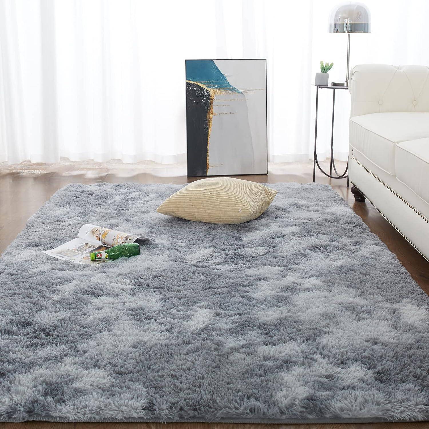 Teppich Shaggy Hochflor Langflor B-hellgrau 150 x 240 cm (Rechteckig)