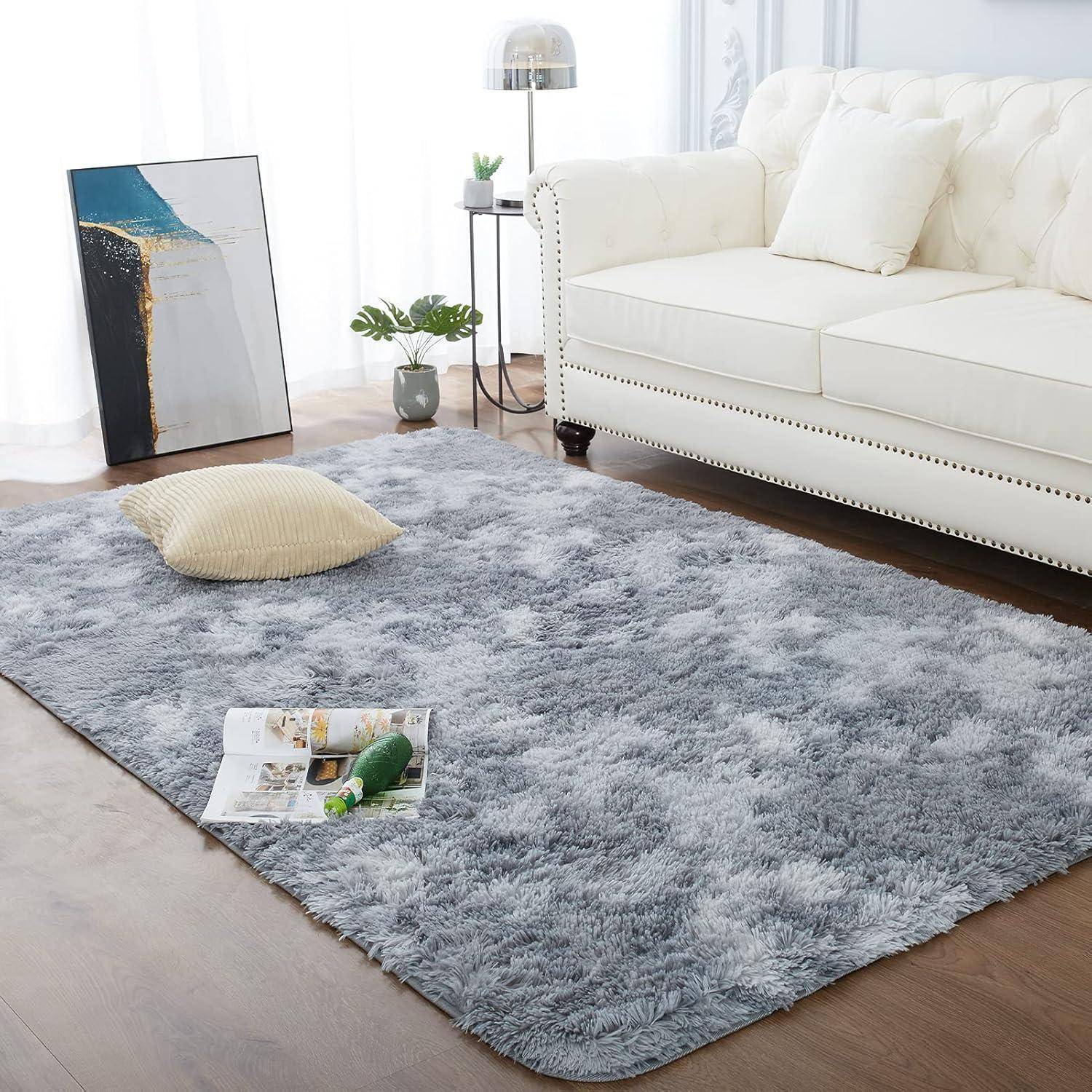 Teppich Shaggy Hochflor Langflor B-hellgrau 150 x 240 cm (Rechteckig)