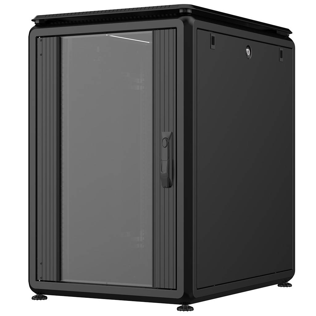 Rockstable 16HE 19 Zoll 600x800x872mm (BxTxH) Serverschrank | Netzwerkschrank Glastür - Premium Line